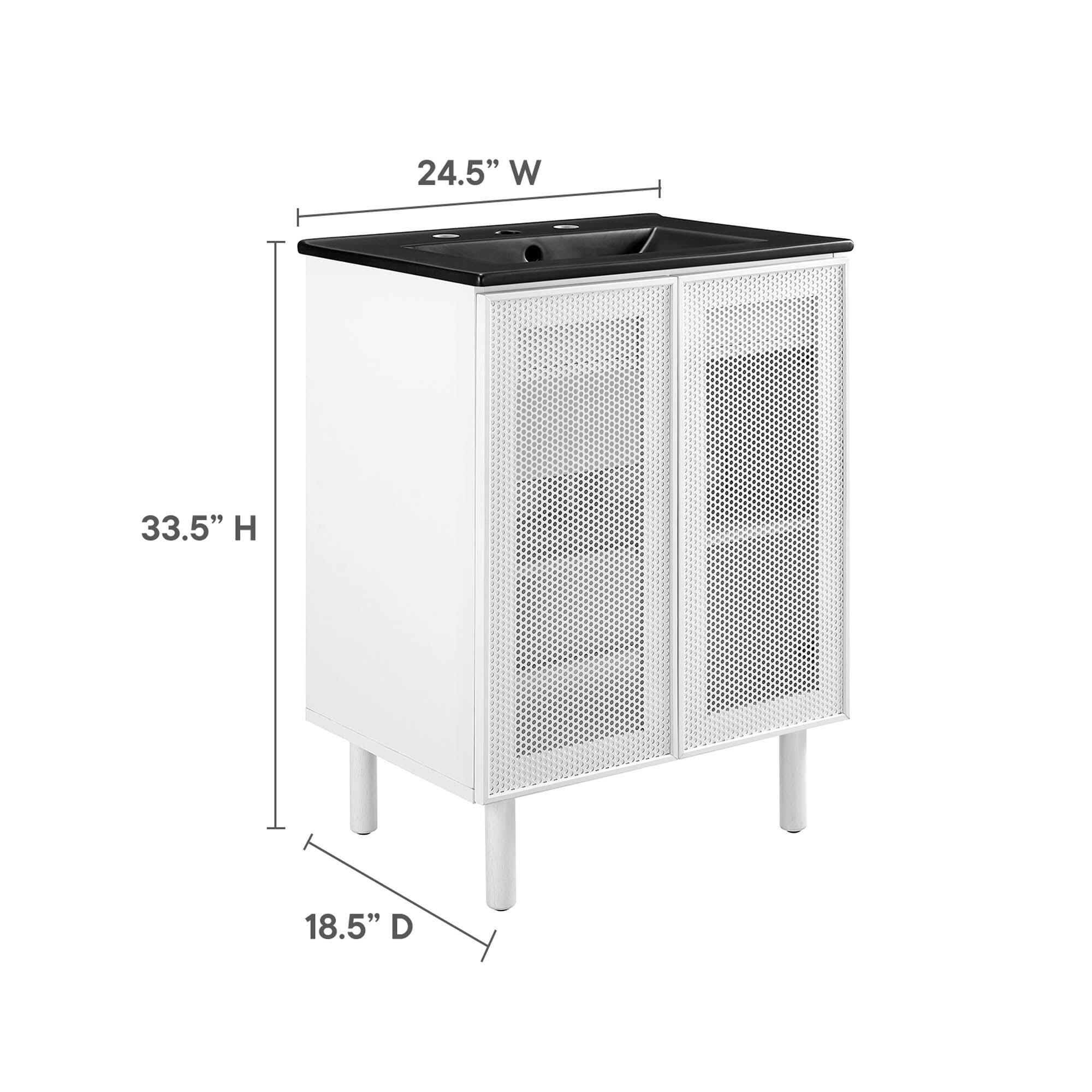 Modway Calla 25" Bathroom Vanity, Black/White, large
