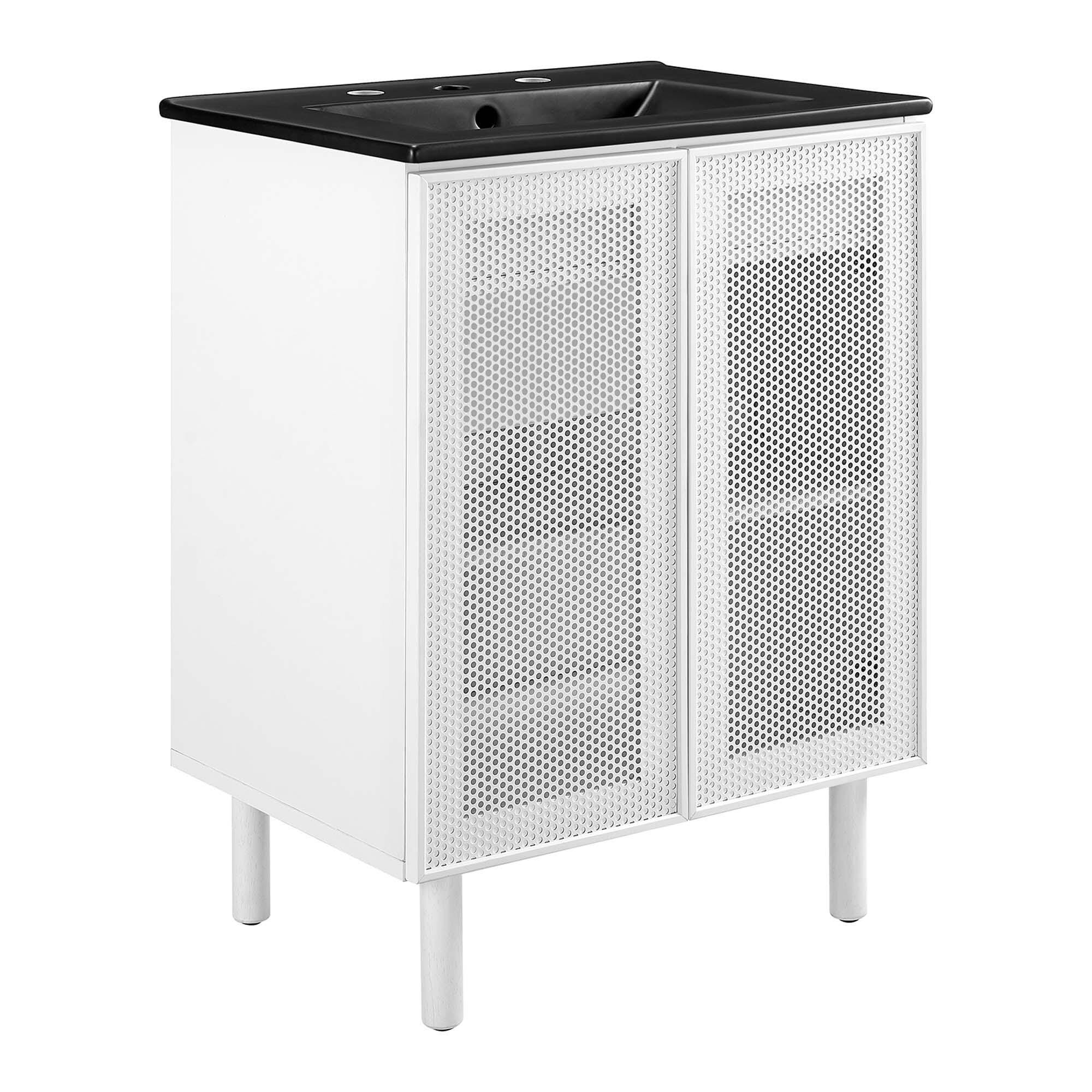 Modway Calla 25" Bathroom Vanity, Black/White, large