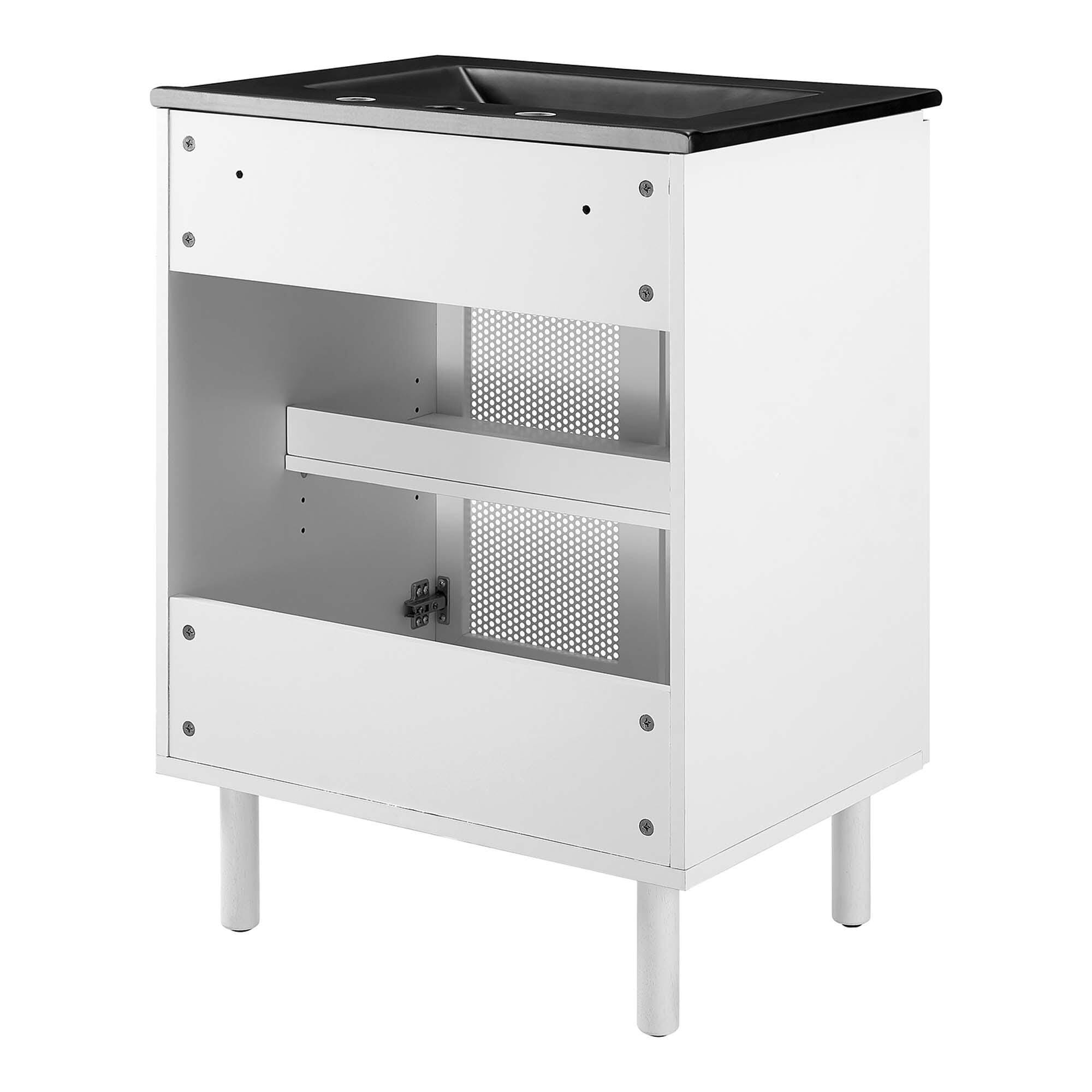 Modway Calla 25" Bathroom Vanity, Black/White, large