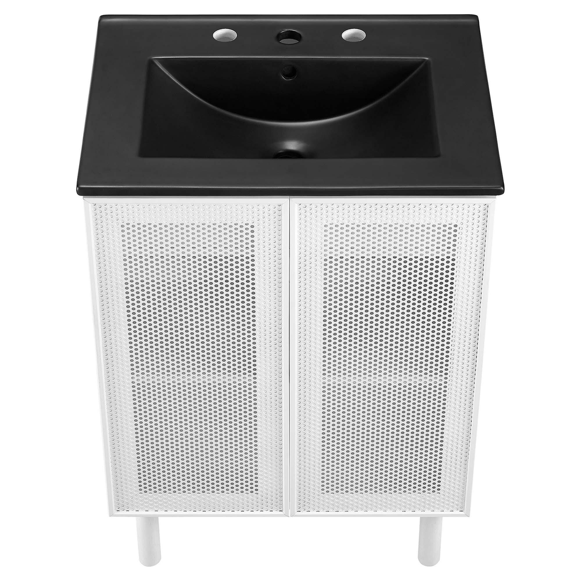 Modway Calla 25" Bathroom Vanity, Black/White, large