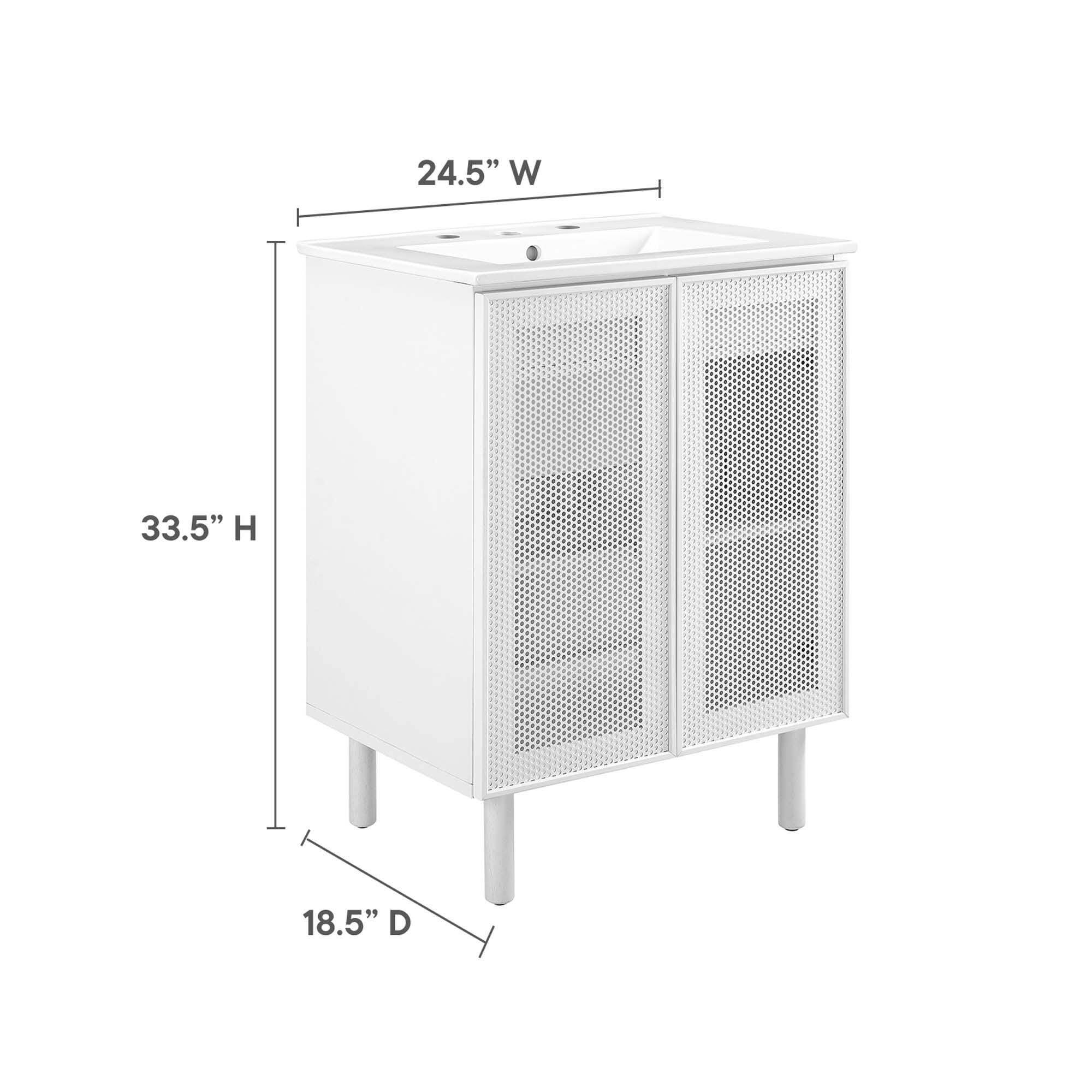 Modway Calla 25" Bathroom Vanity, White, large
