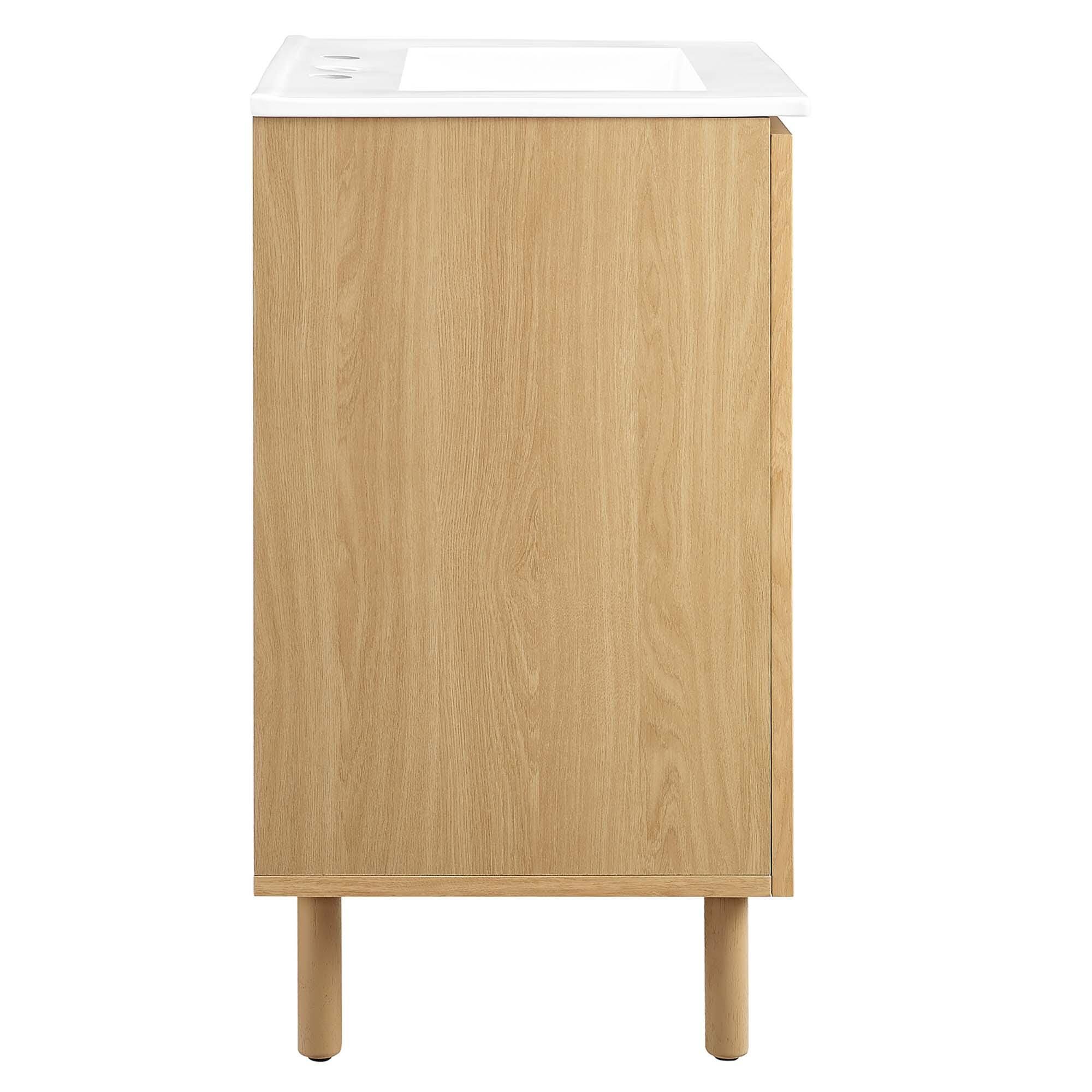 Modway Calla 25" Bathroom Vanity, Oak/White, large