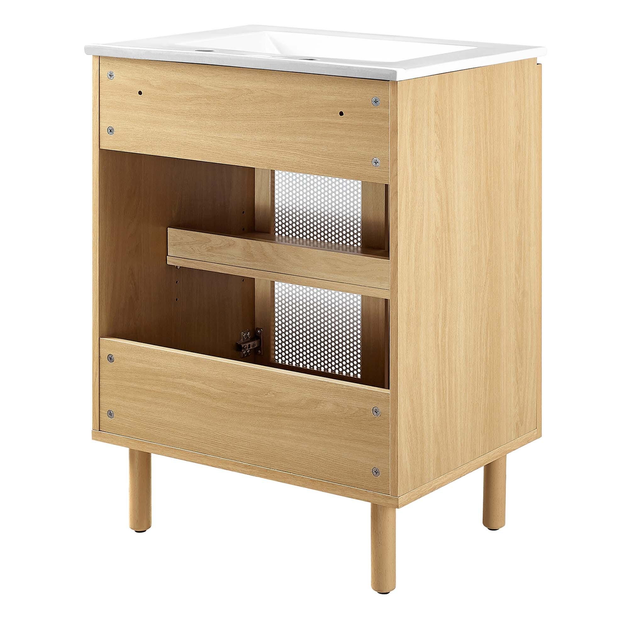 Modway Calla 25" Bathroom Vanity, Oak/White, large