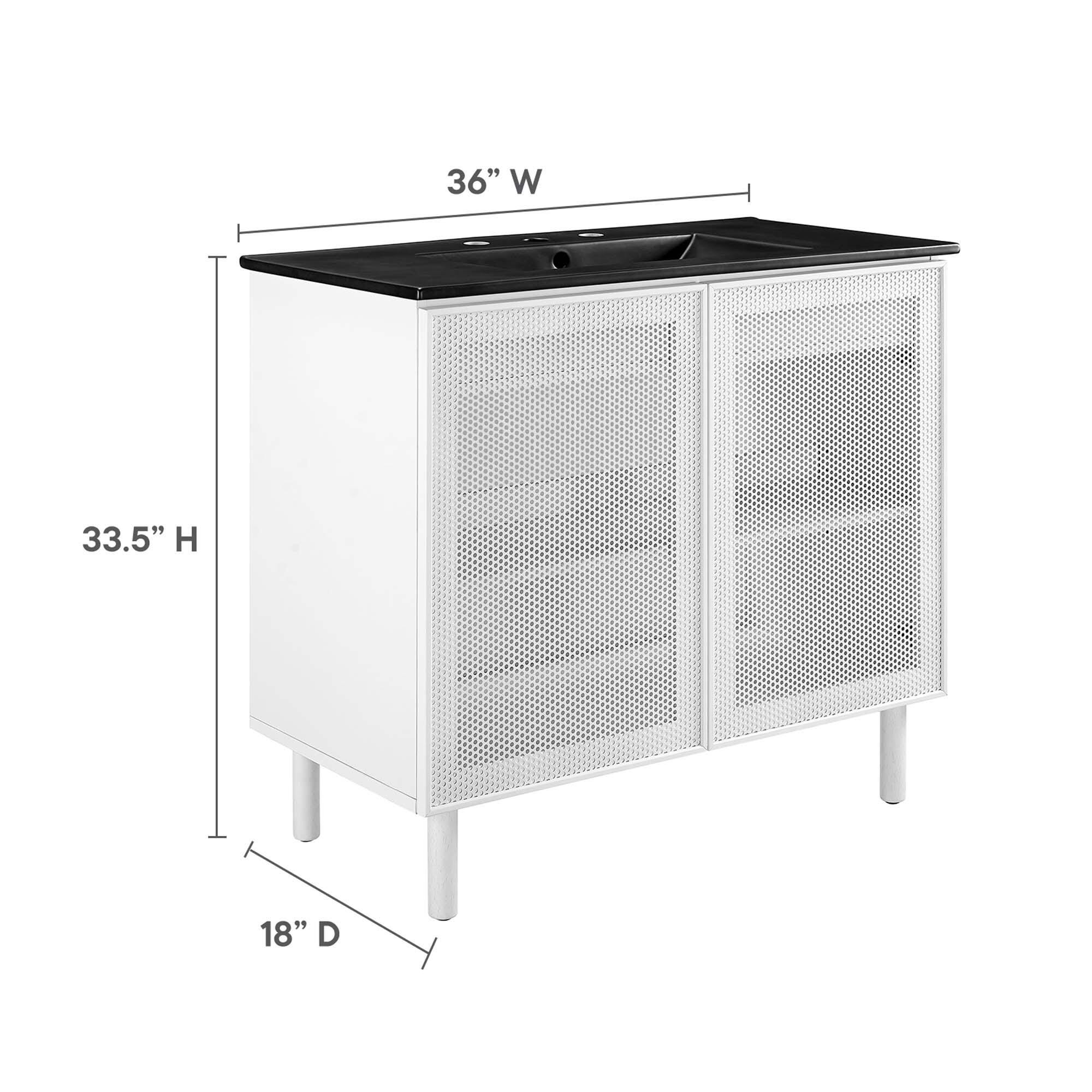 Modway Calla 36" Bathroom Vanity, Black/White, large