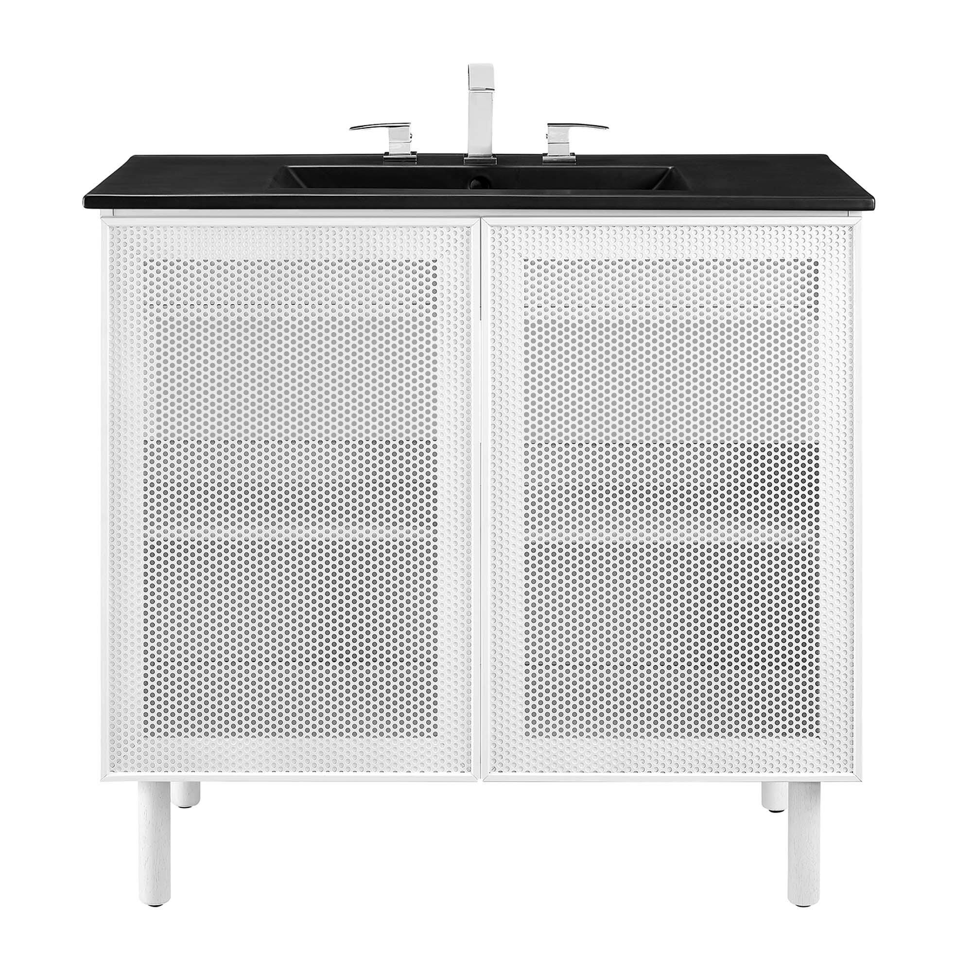 Modway Calla 36" Bathroom Vanity, Black/White, large