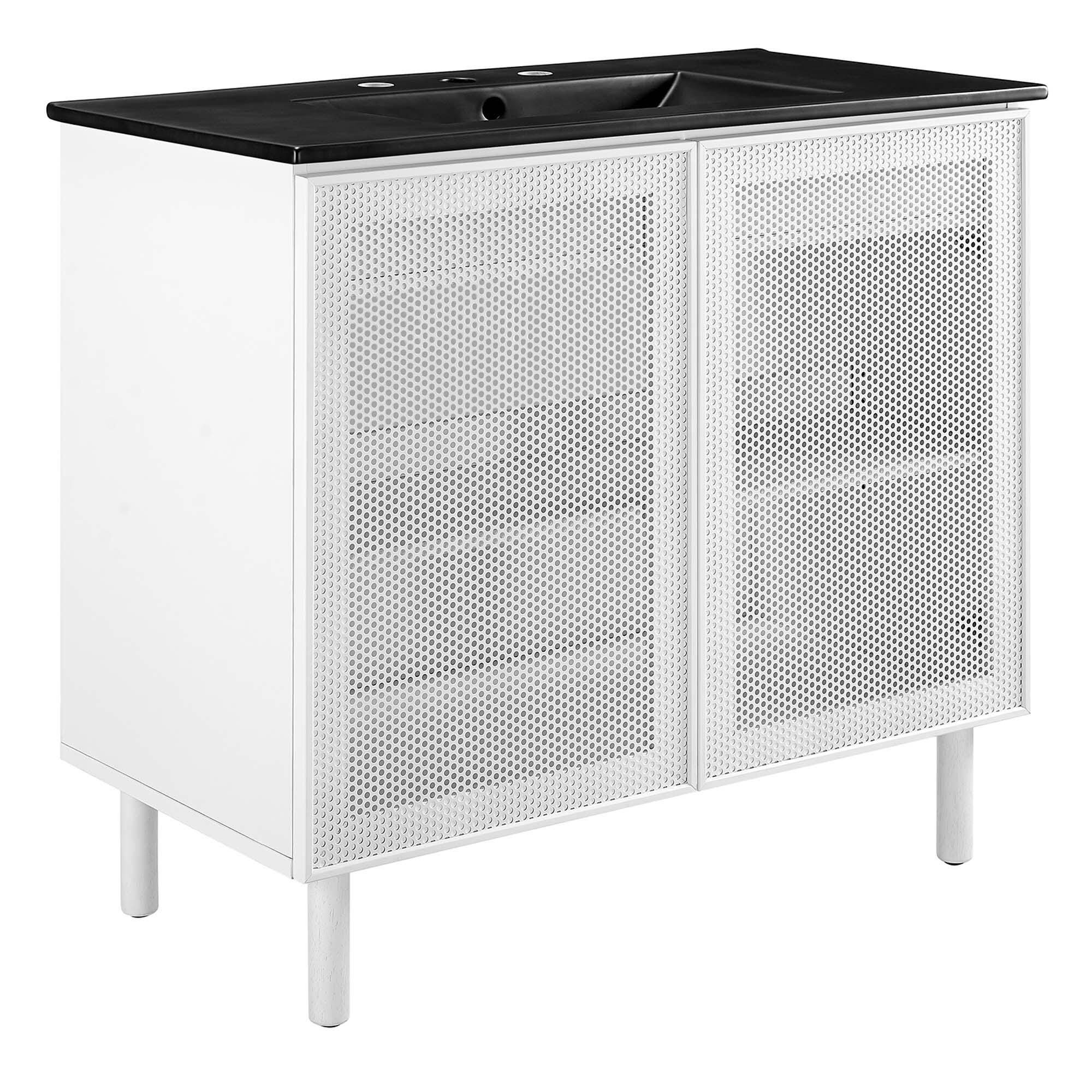 Modway Calla 36" Bathroom Vanity, Black/White, large
