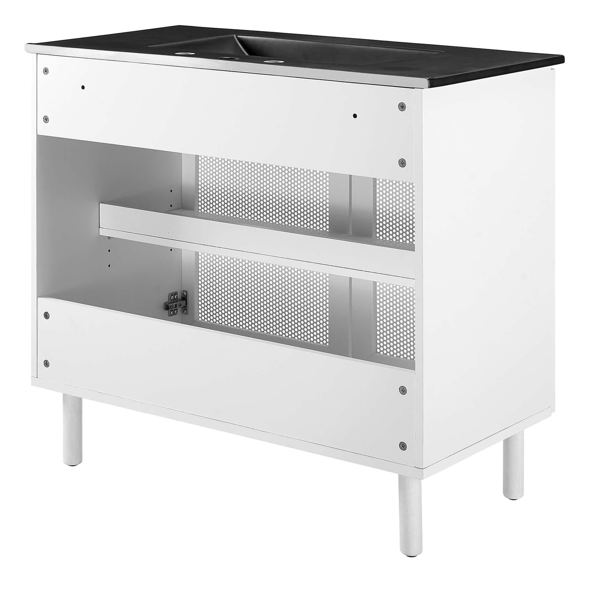 Modway Calla 36" Bathroom Vanity, Black/White, large
