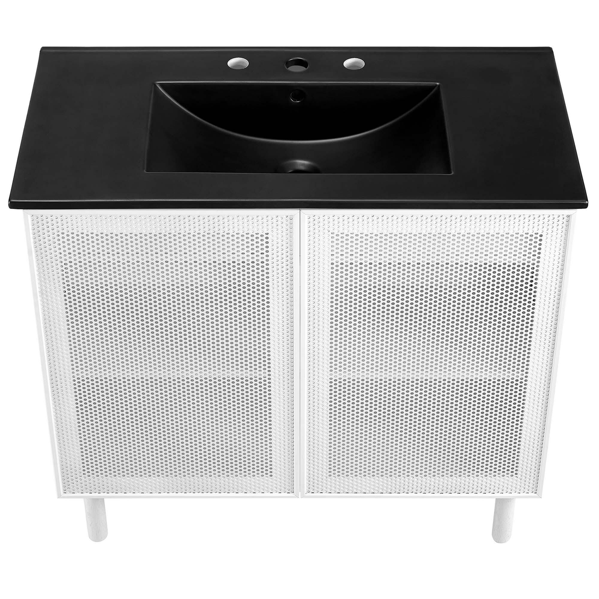Modway Calla 36" Bathroom Vanity, Black/White, large