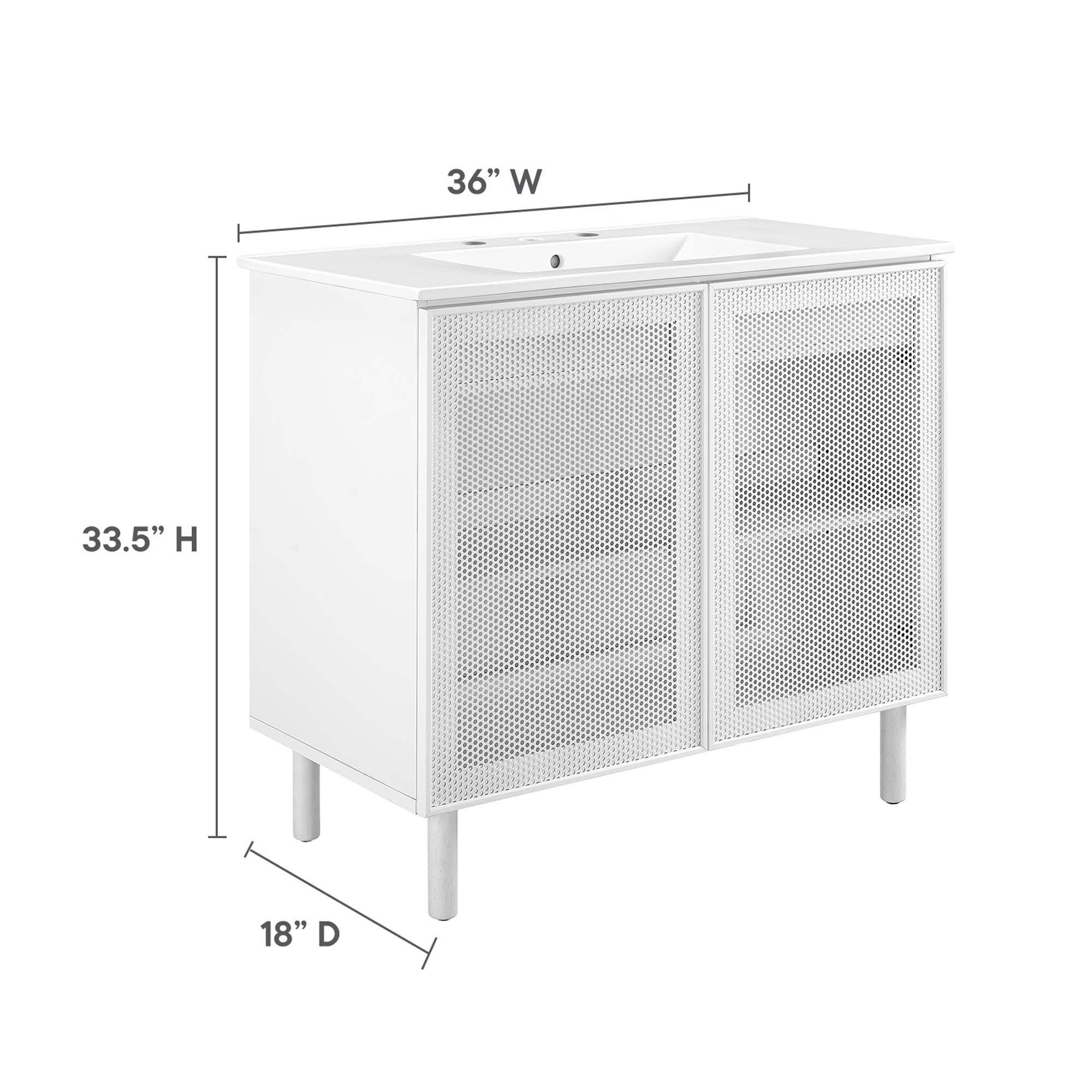 Modway Calla 36" Bathroom Vanity, White, large