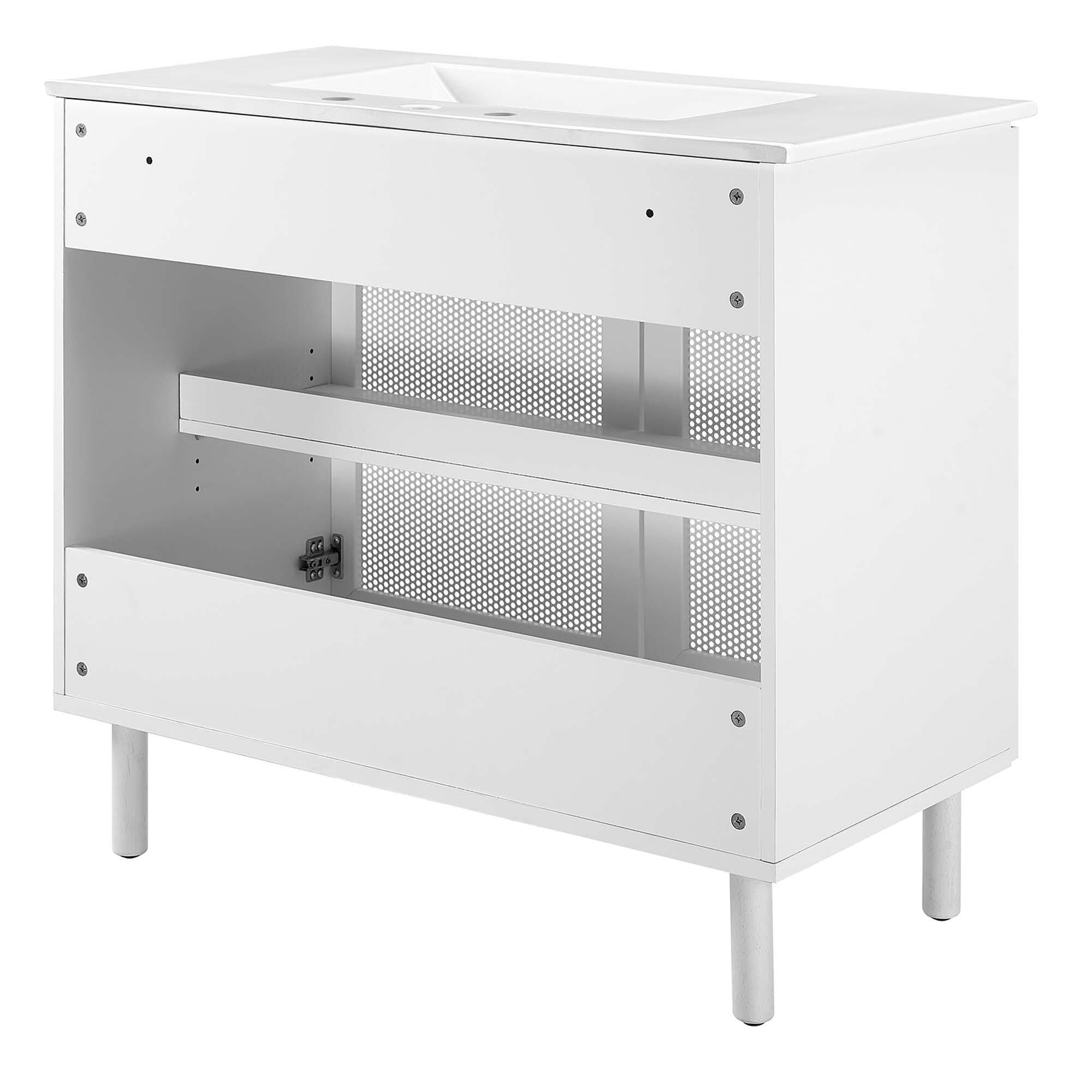 Modway Calla 36" Bathroom Vanity, White, large