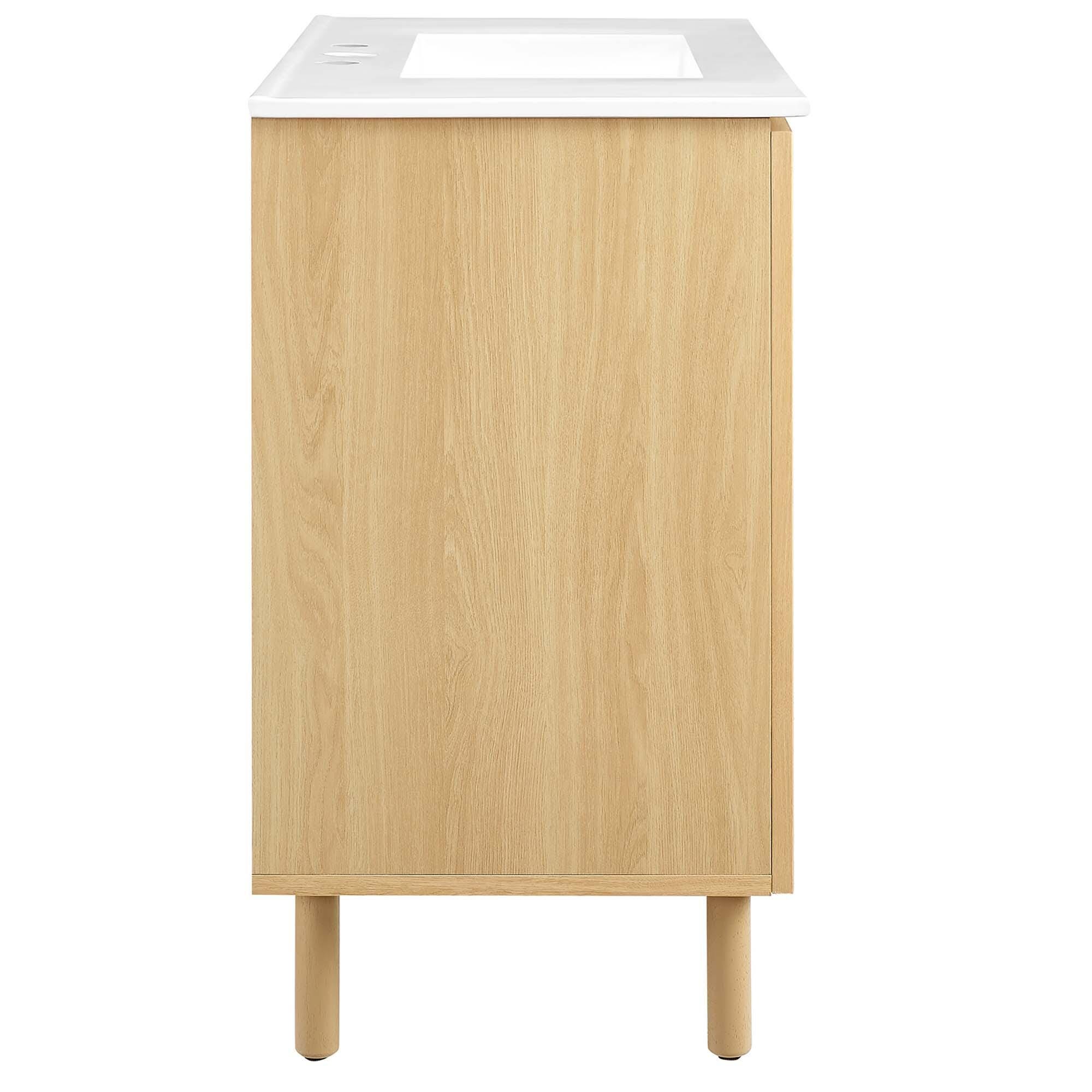 Modway Calla 36" Bathroom Vanity, Oak/White, large