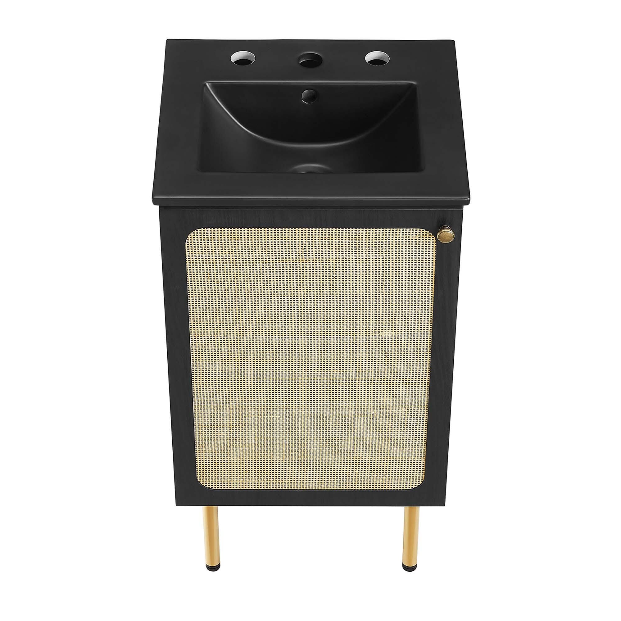 Modway Chaucer 18" Bathroom Vanity, Black, large