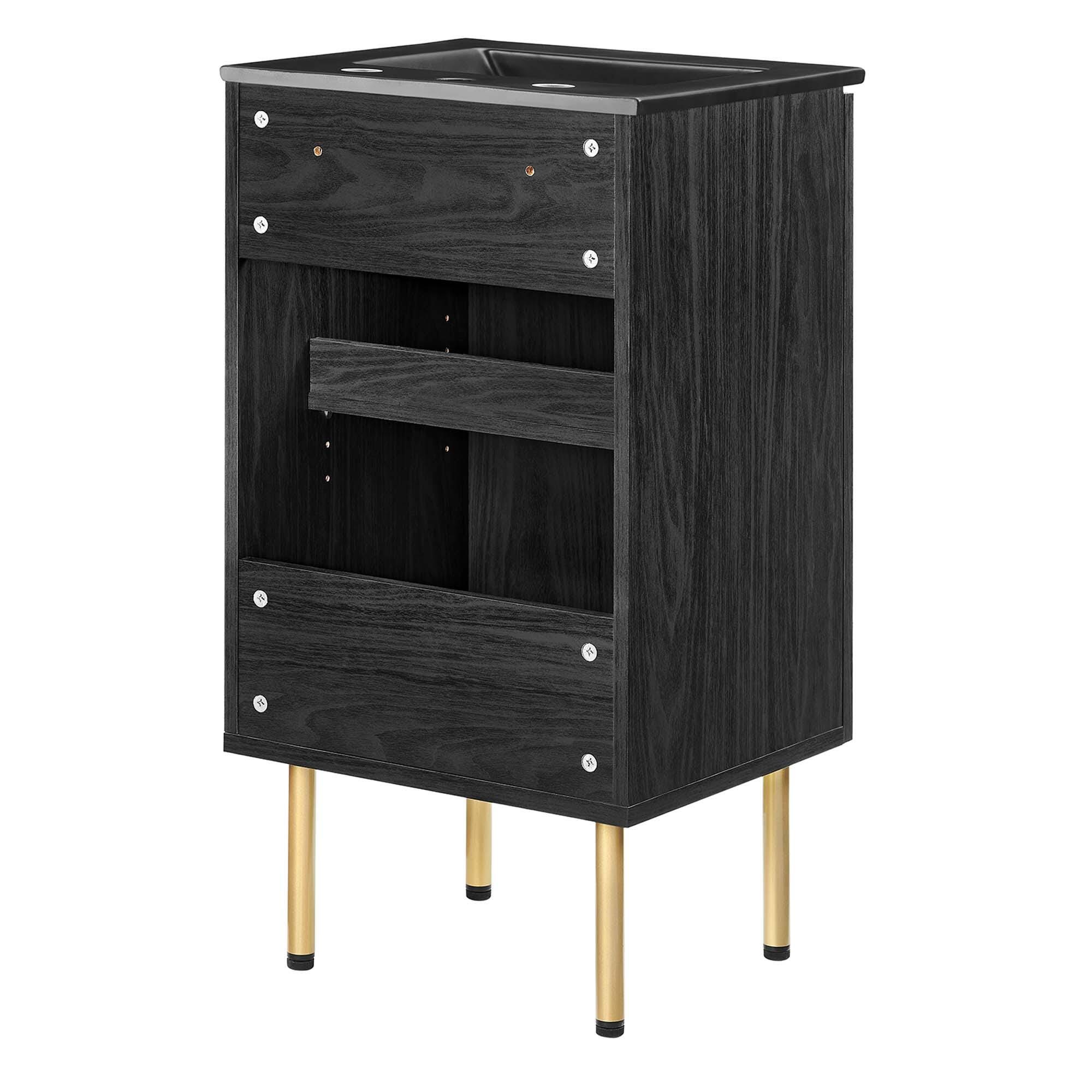 Modway Chaucer 18" Bathroom Vanity, Black, large