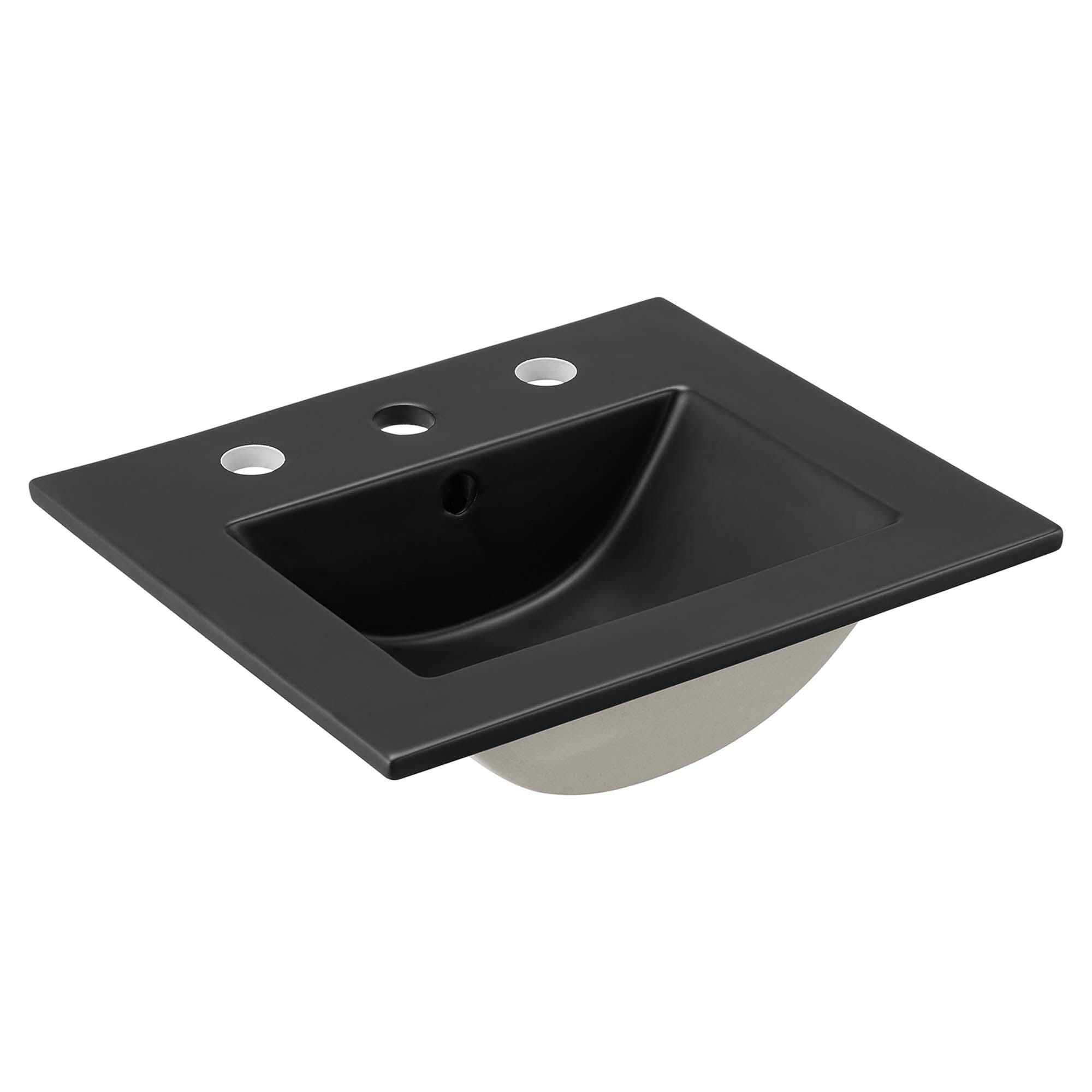 Modway Chaucer 18" Bathroom Vanity, Oak/Black, large