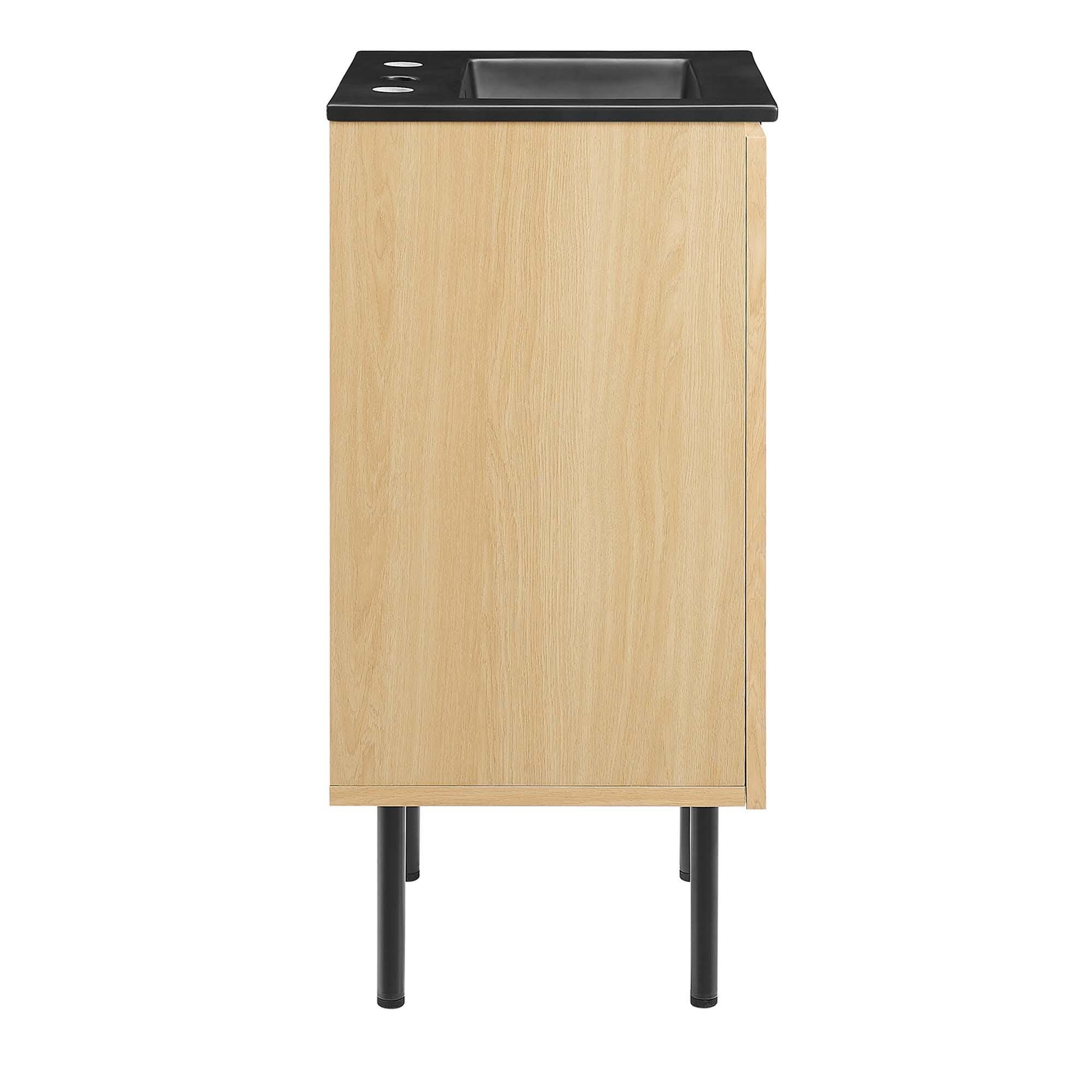 Modway Chaucer 18" Bathroom Vanity, Oak/Black, large