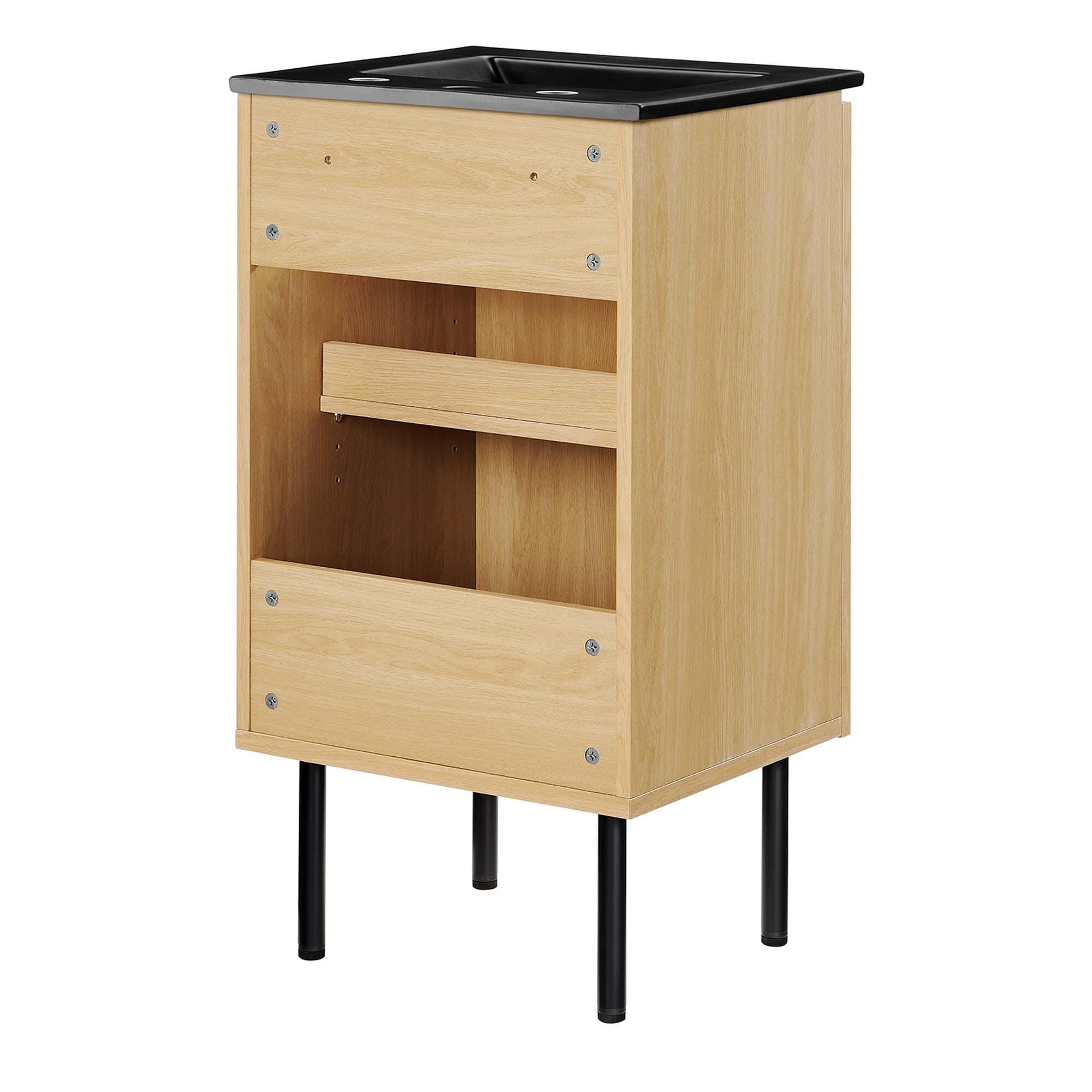 Modway Chaucer 18" Bathroom Vanity, Oak/Black, large