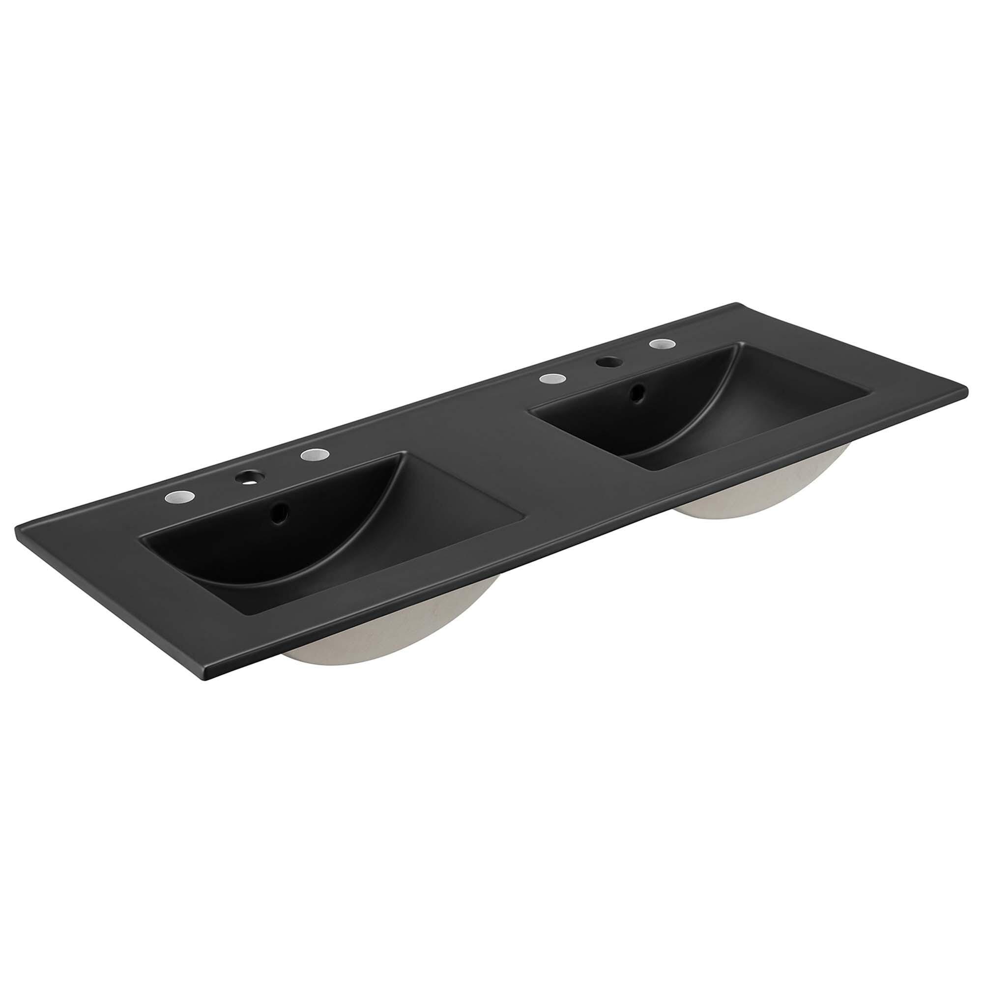 Modway Chaucer 48" Double Sink Bathroom Vanity, Oak/Black, large