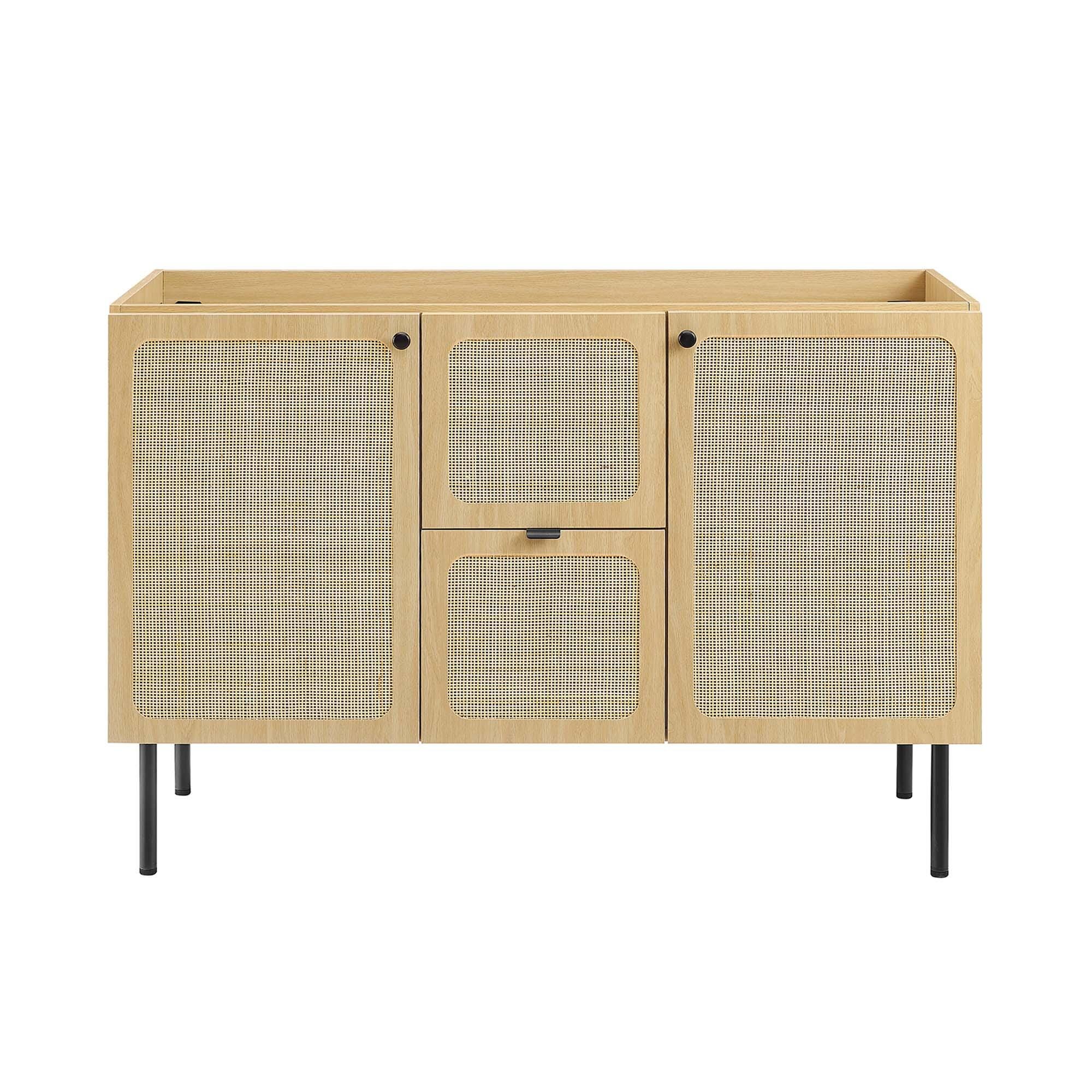 Modway Chaucer 48" Double Sink Bathroom Vanity, Oak/Black, large