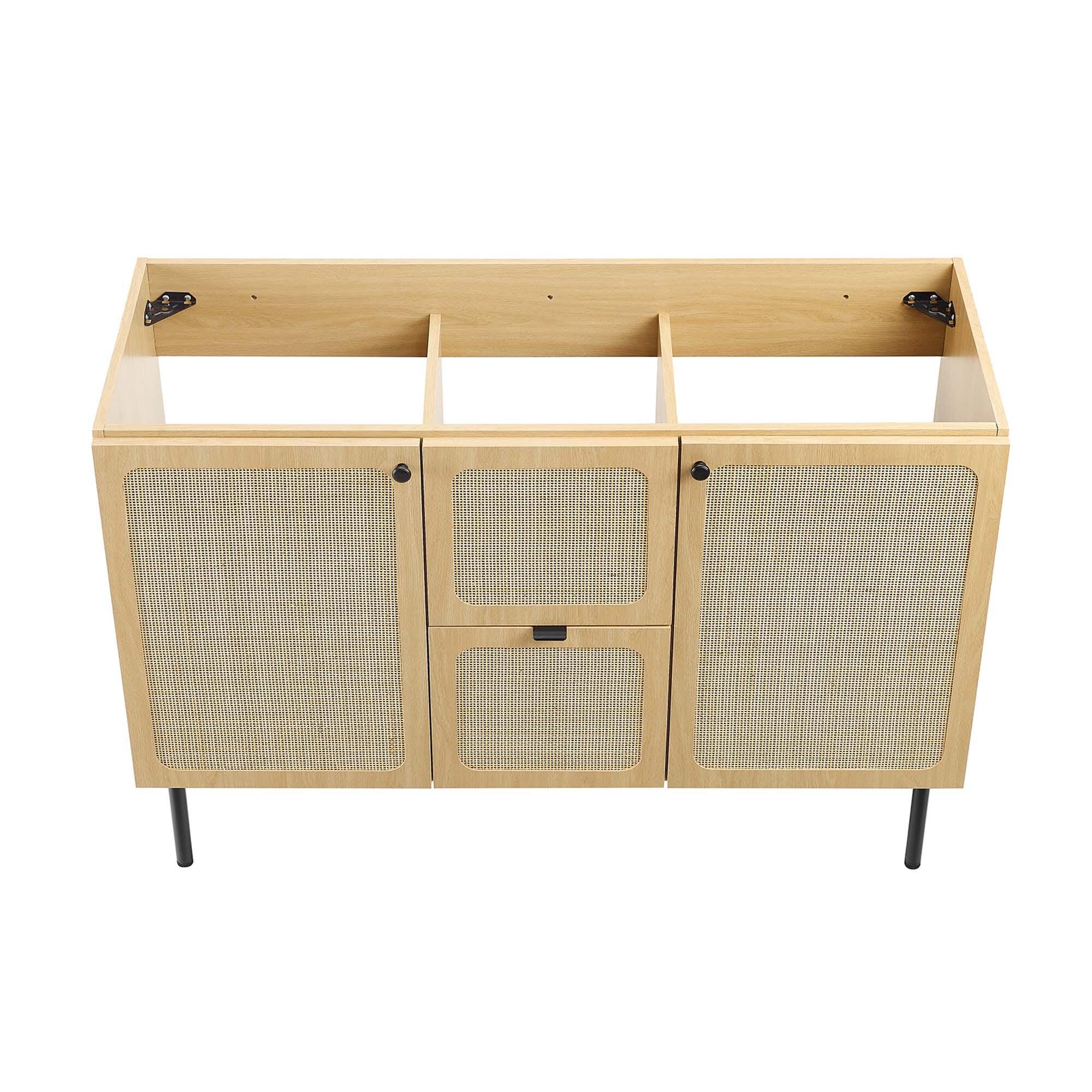 Modway Chaucer 48" Double Sink Bathroom Vanity, Oak/Black, large