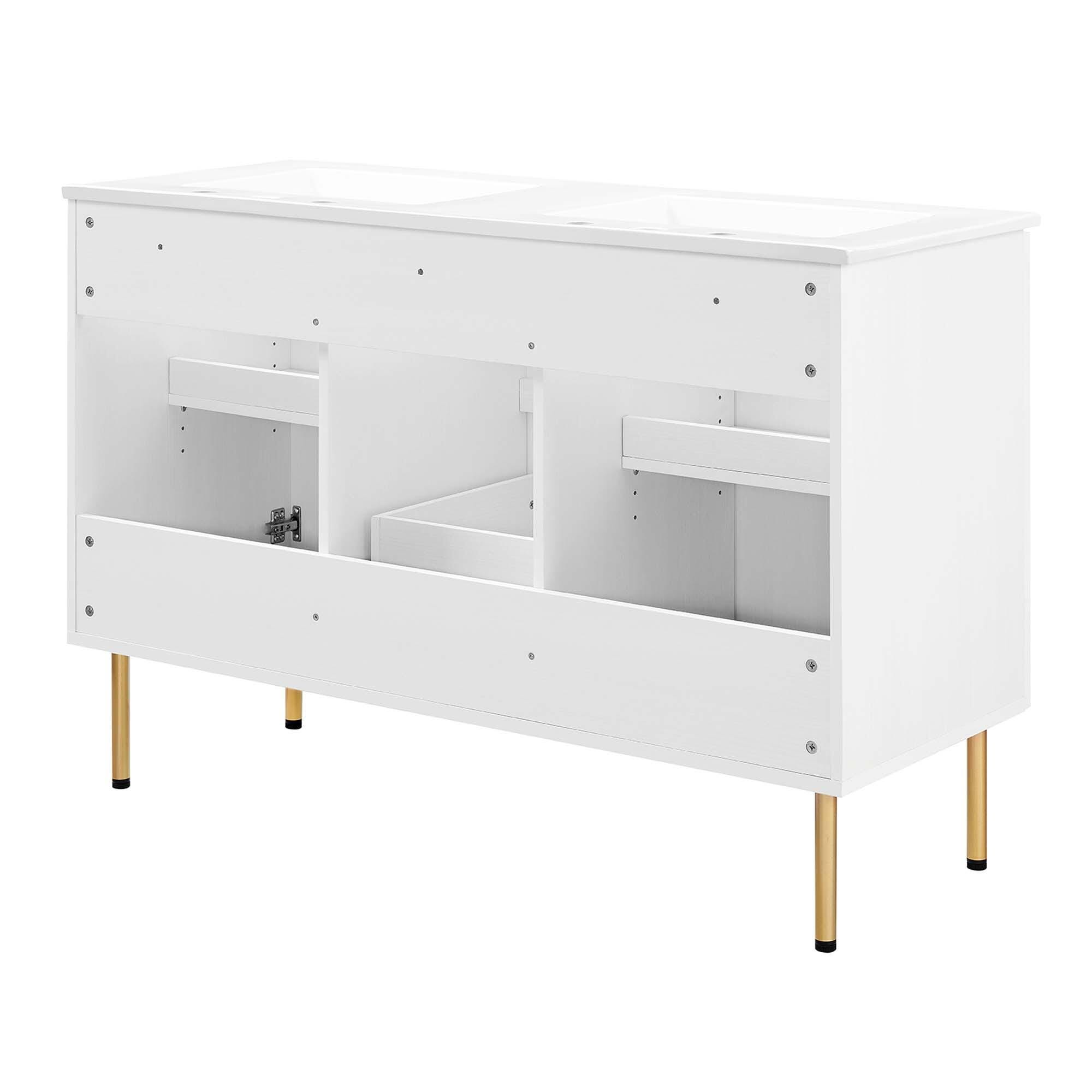 Modway Chaucer 48" Double Sink Bathroom Vanity, White, large
