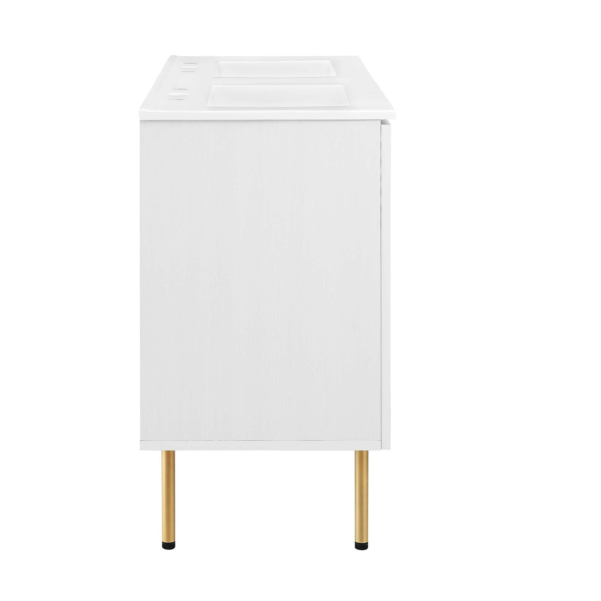 Modway Chaucer 48" Double Sink Bathroom Vanity, White, large