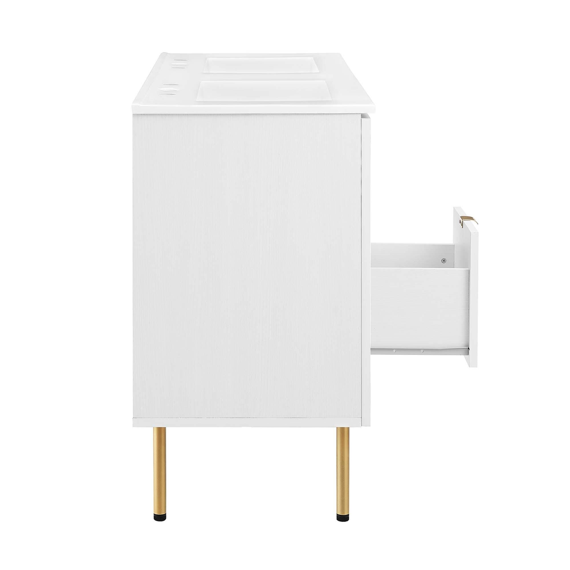 Modway Chaucer 48" Double Sink Bathroom Vanity, White, large