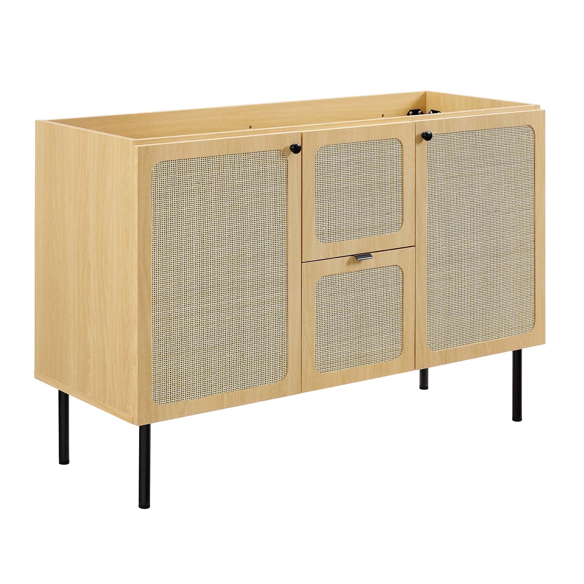 Modway Chaucer 48" Double Sink Bathroom Vanity, Oak/White, large