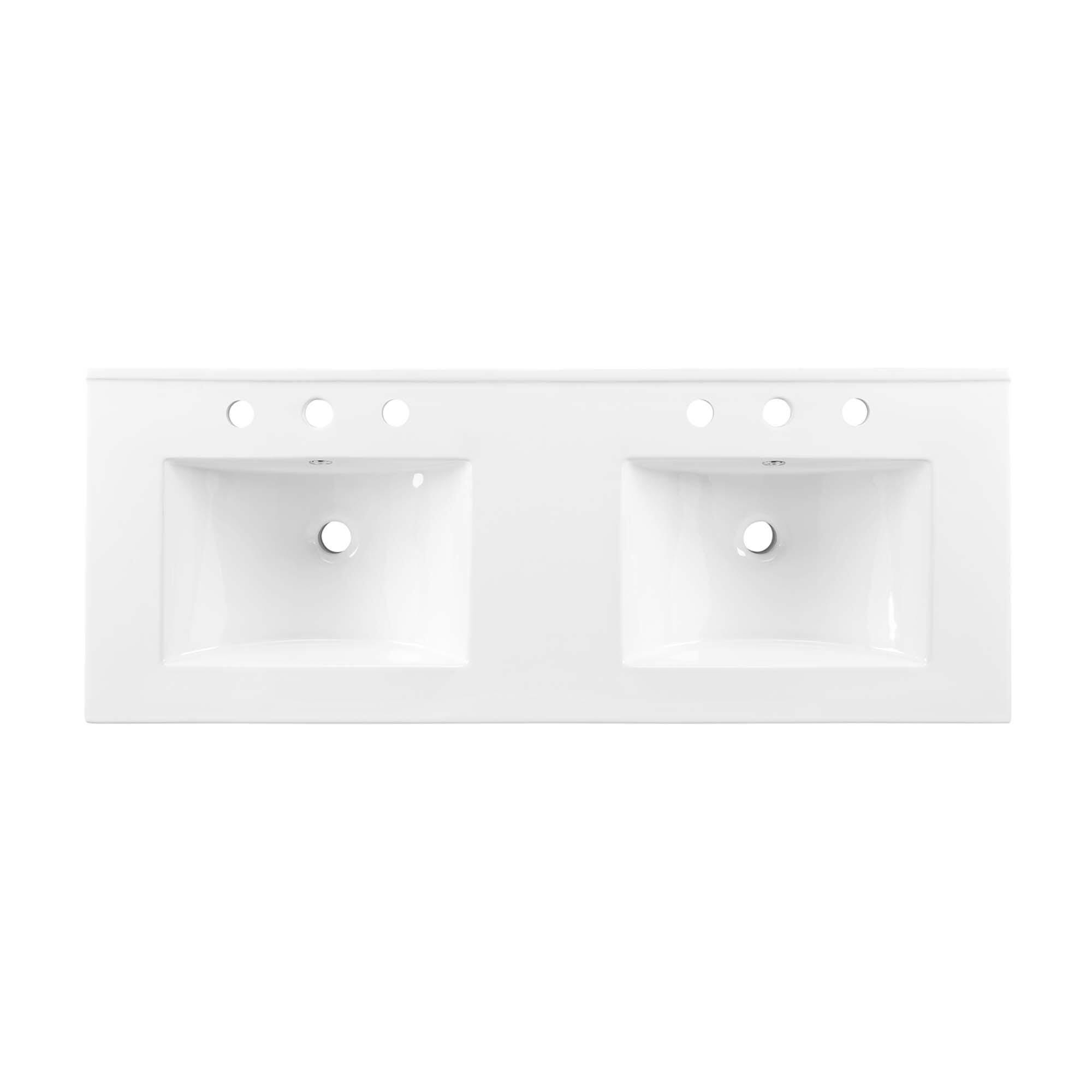 Modway Chaucer 48" Double Sink Bathroom Vanity, Black/White, large