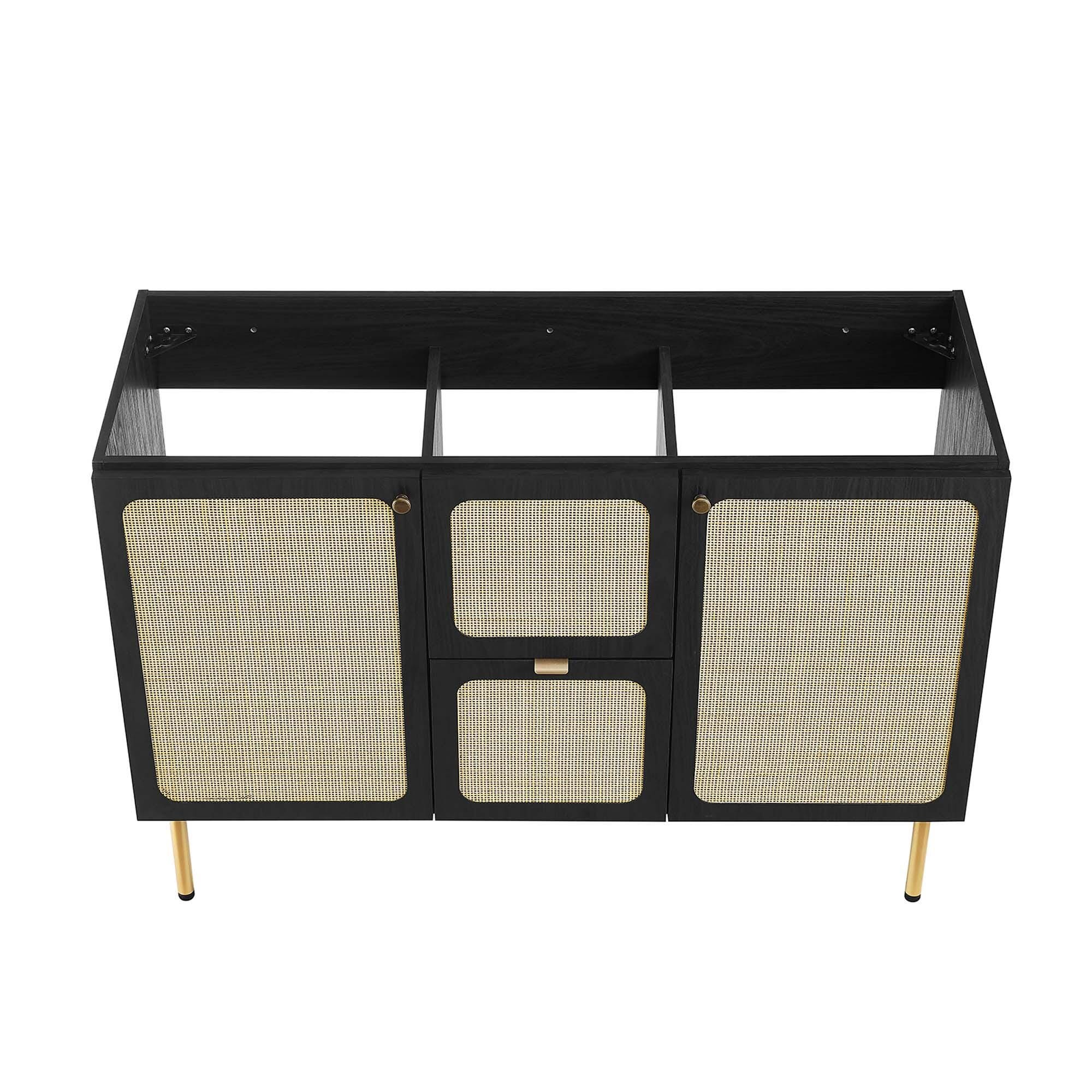 Modway Chaucer 48" Double Sink Bathroom Vanity, Black/White, large