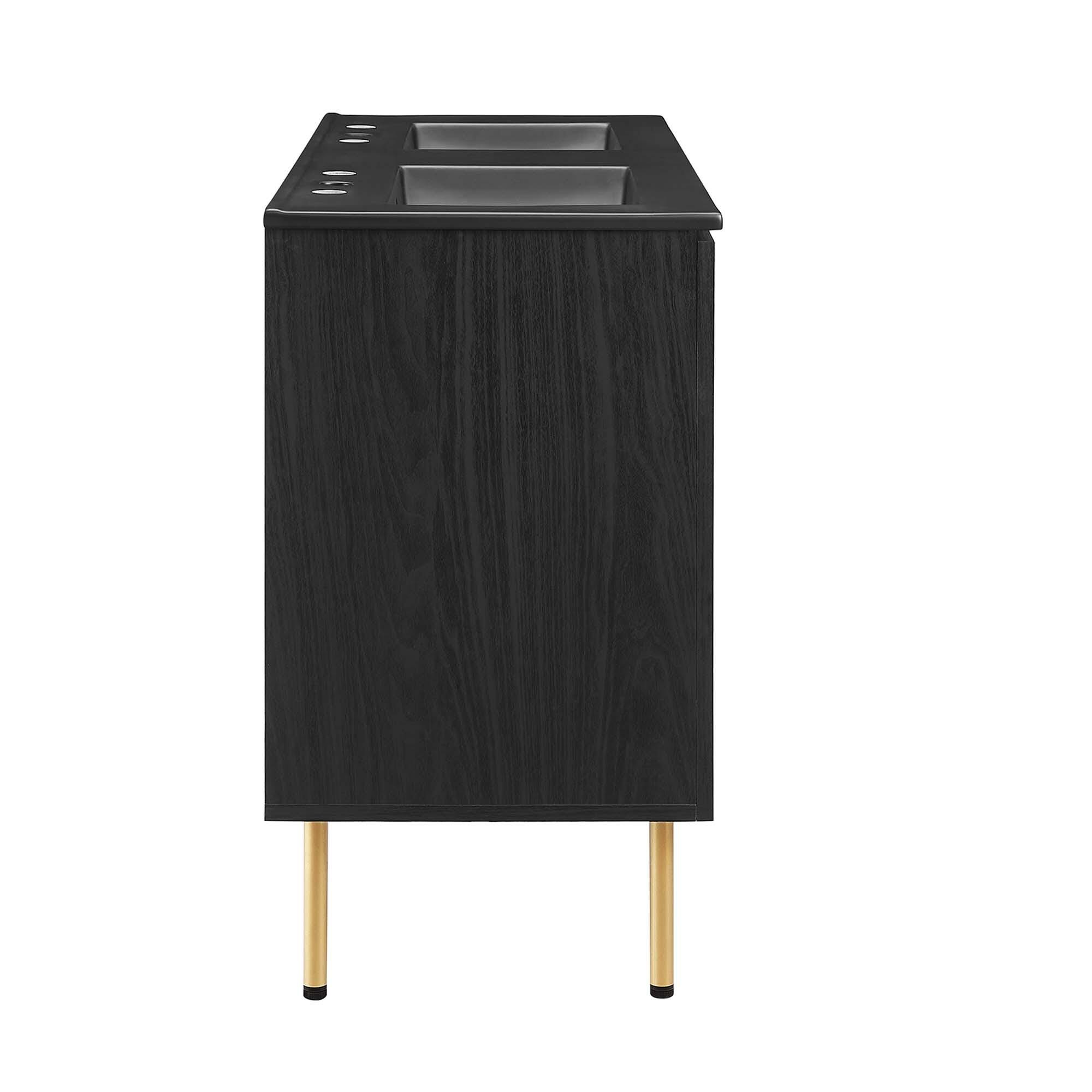 Modway Chaucer 48" Double Sink Bathroom Vanity, Black, large