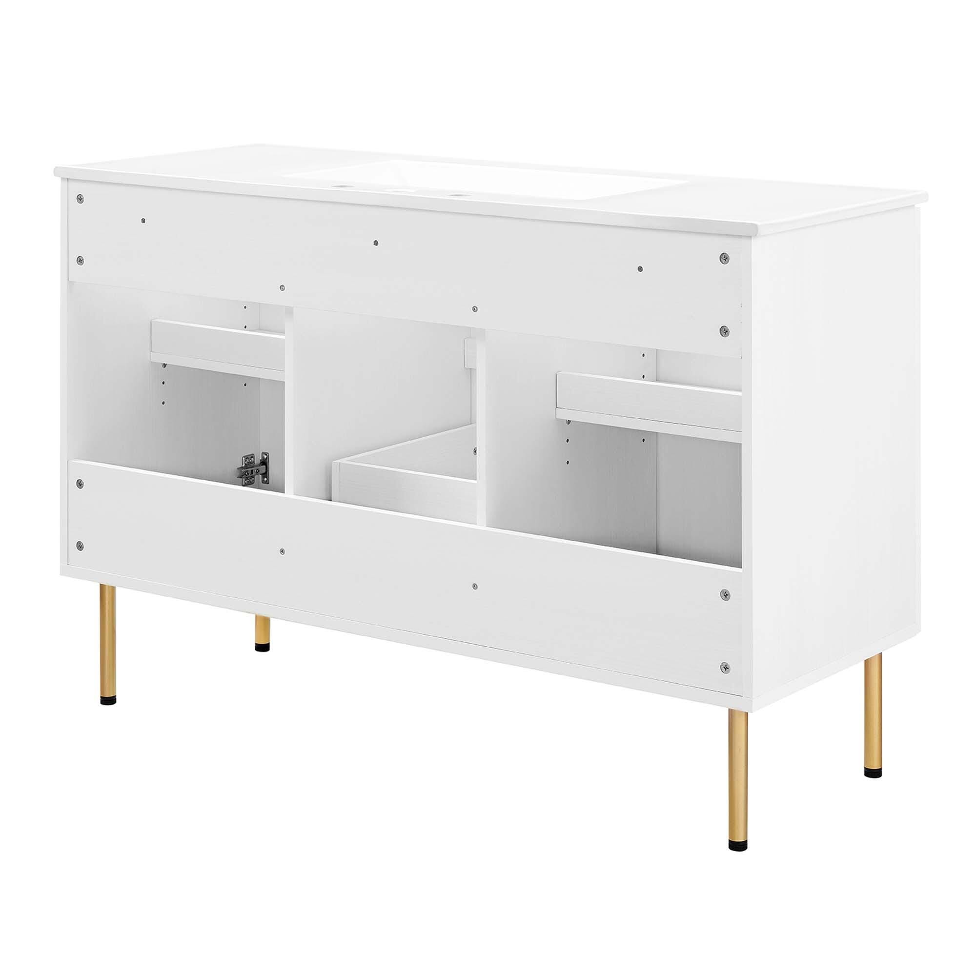 Modway Chaucer 48" Single Sink Bathroom Vanity, White, large