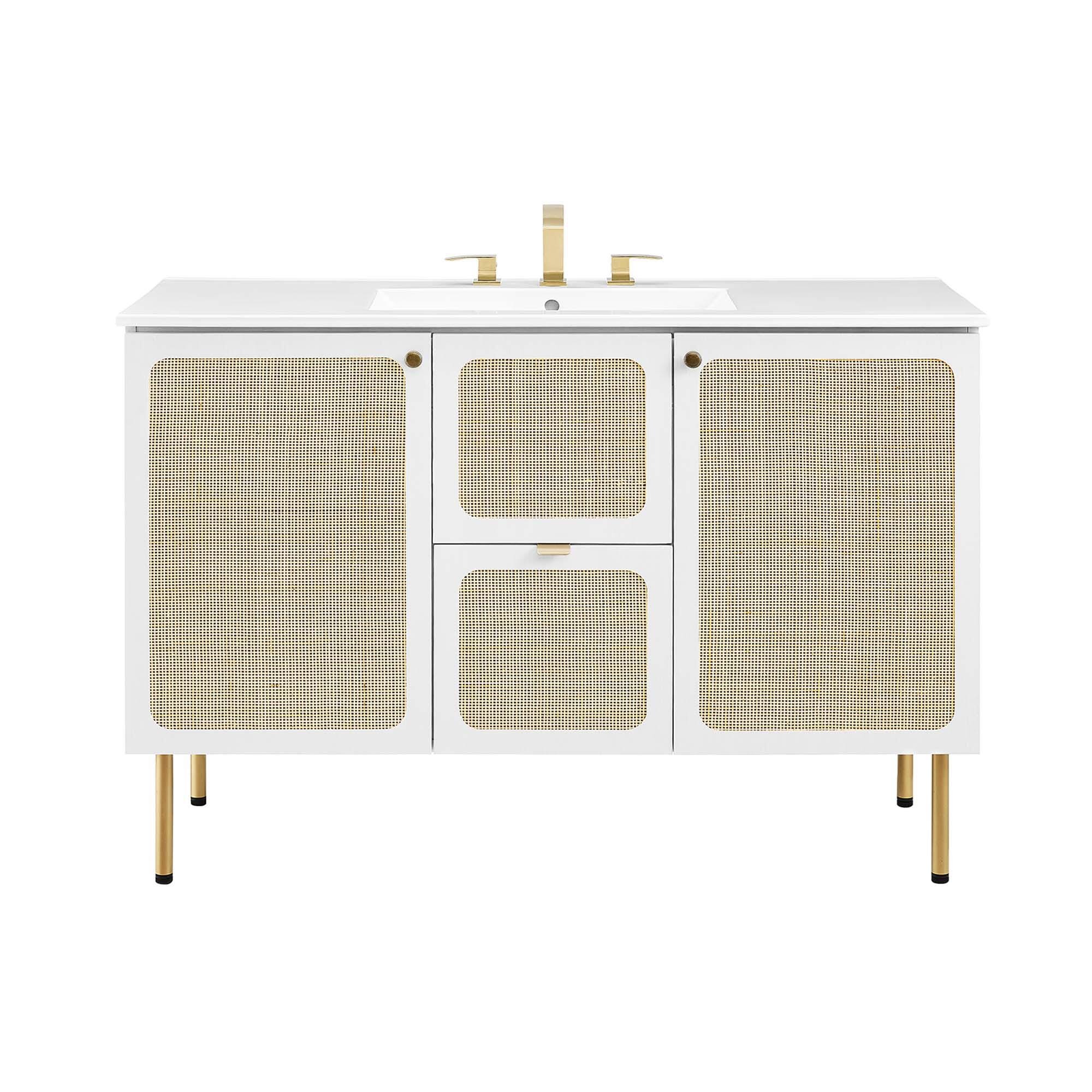 Modway Chaucer 48" Single Sink Bathroom Vanity, White, large
