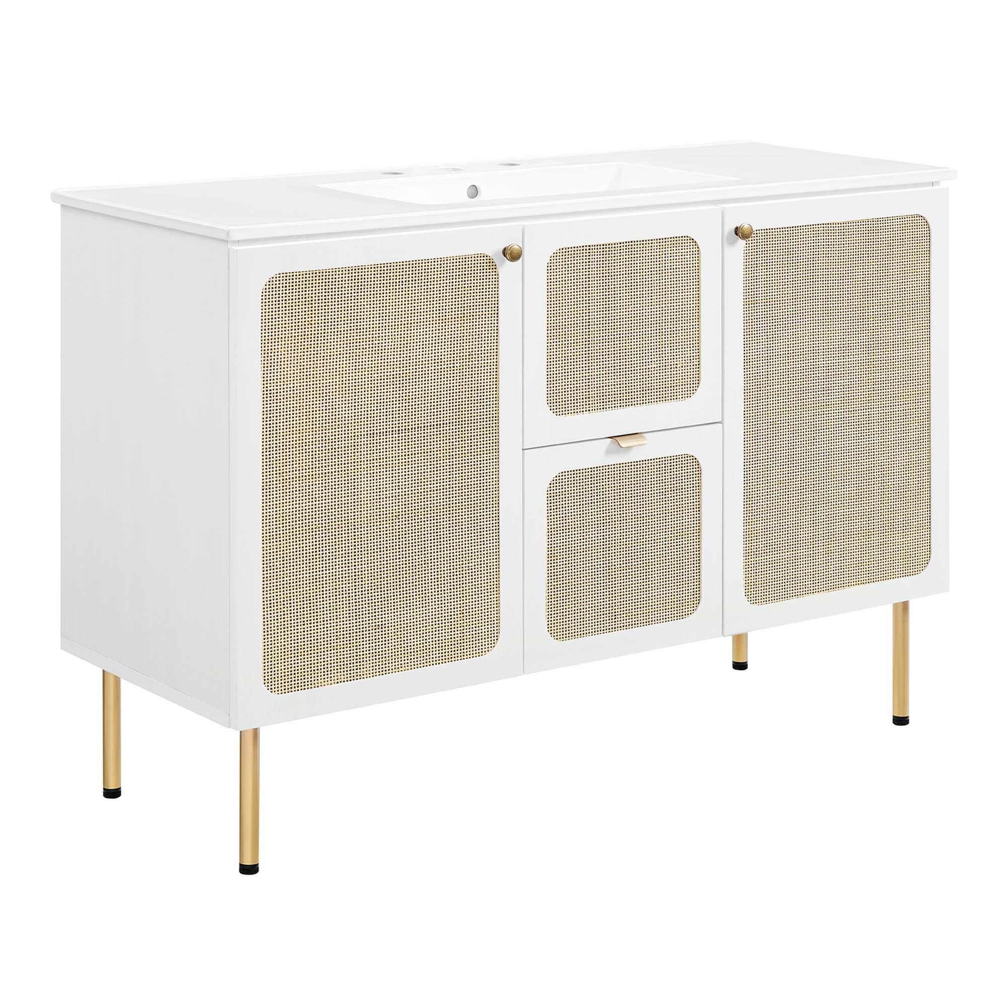 Modway Chaucer 48" Single Sink Bathroom Vanity, White, large