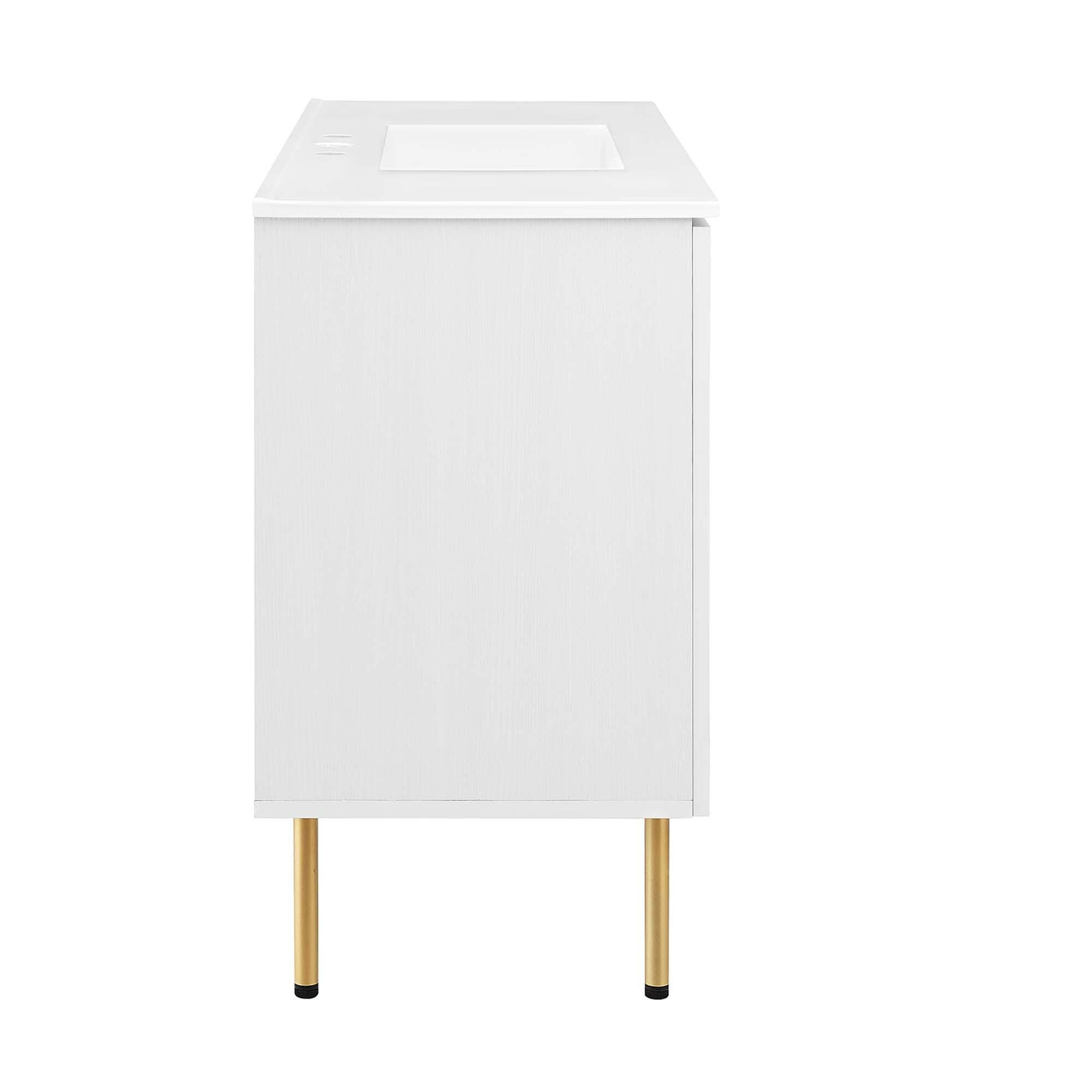 Modway Chaucer 48" Single Sink Bathroom Vanity, White, large