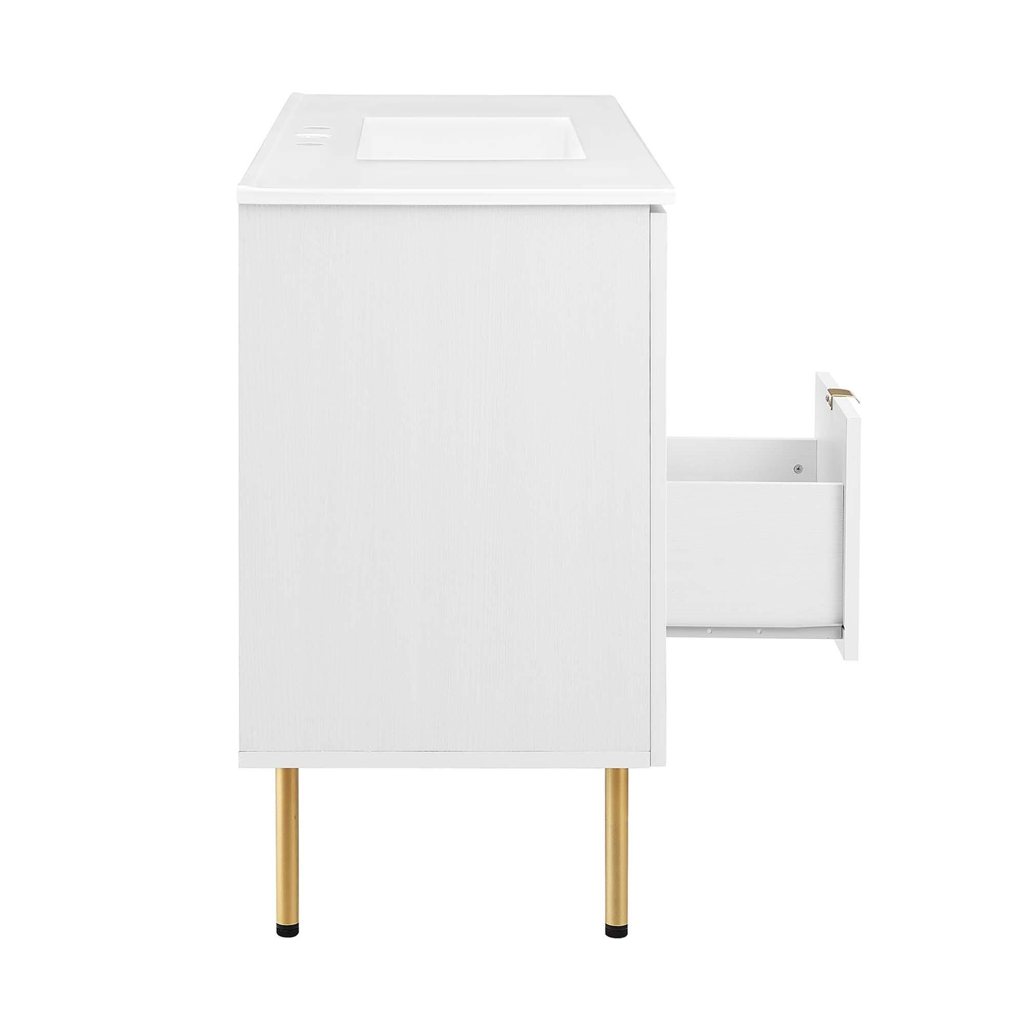 Modway Chaucer 48" Single Sink Bathroom Vanity, White, large