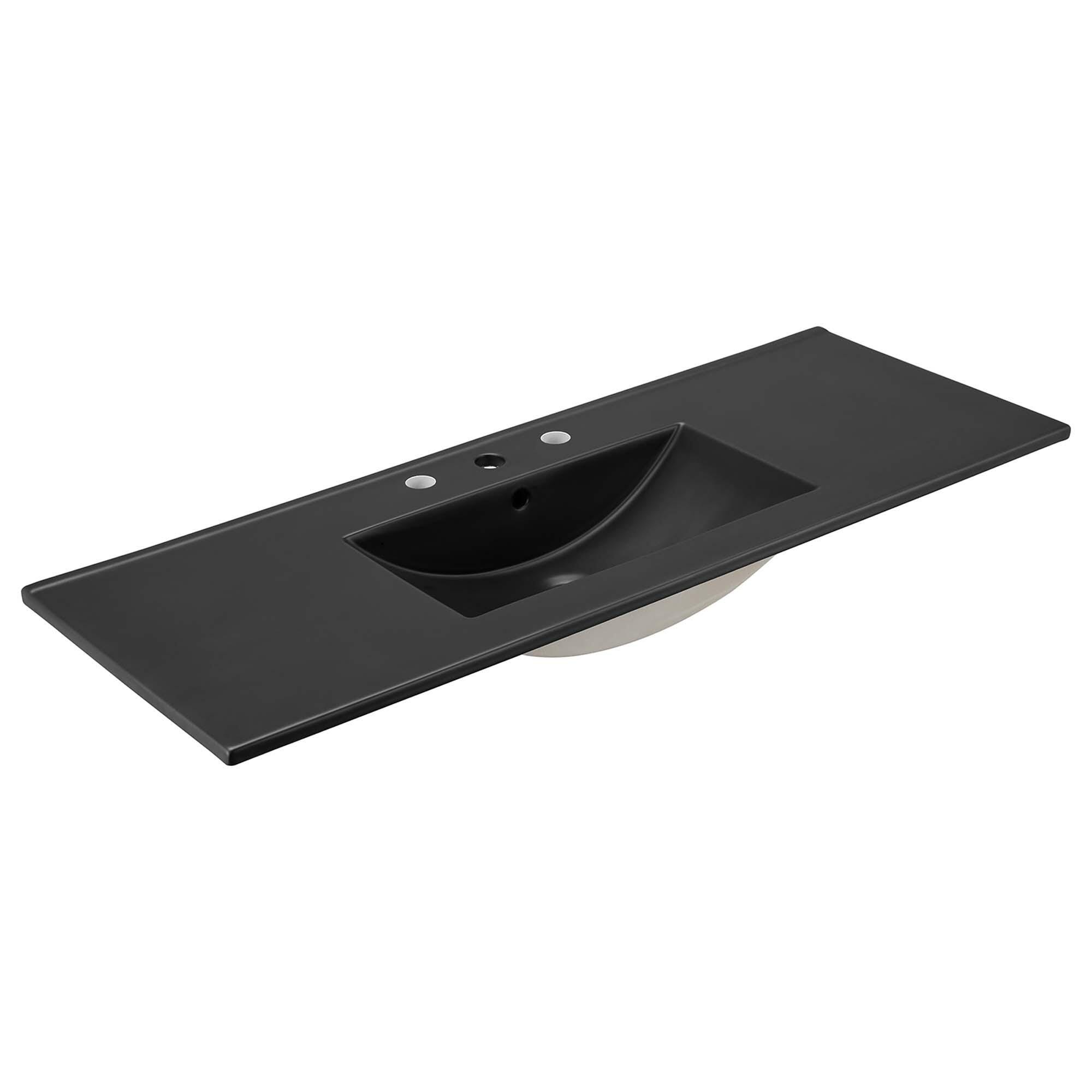 Modway Chaucer 48" Single Sink Bathroom Vanity, Oak/Black, large