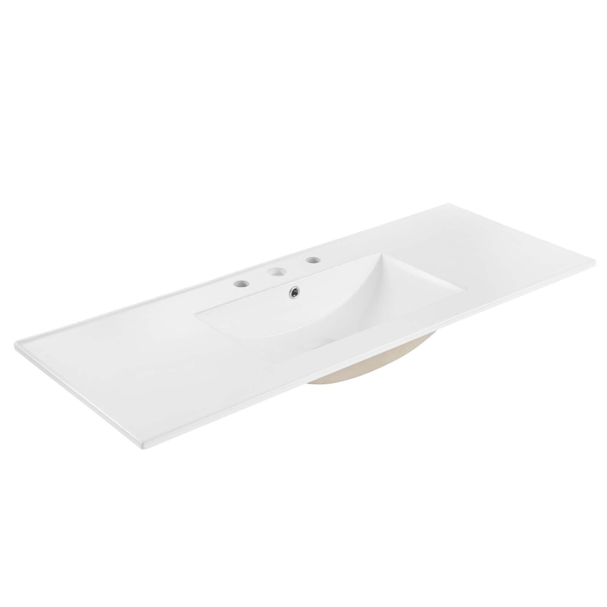 Modway Chaucer 48" Single Sink Bathroom Vanity, Oak/White, large