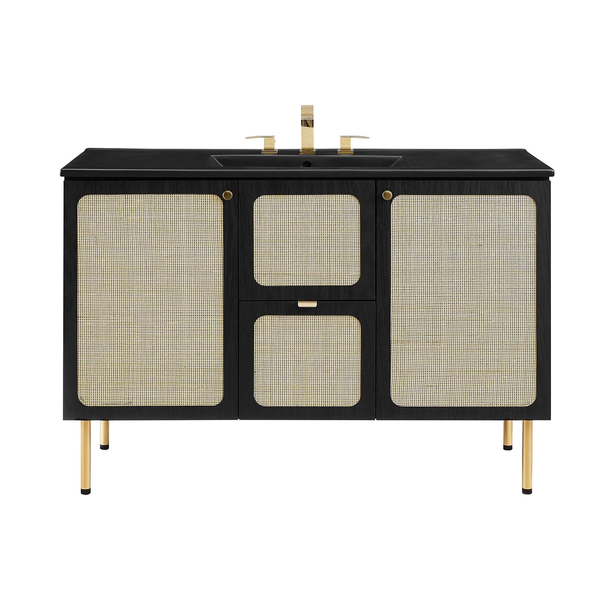 Modway Chaucer 48" Single Sink Bathroom Vanity, Black, large