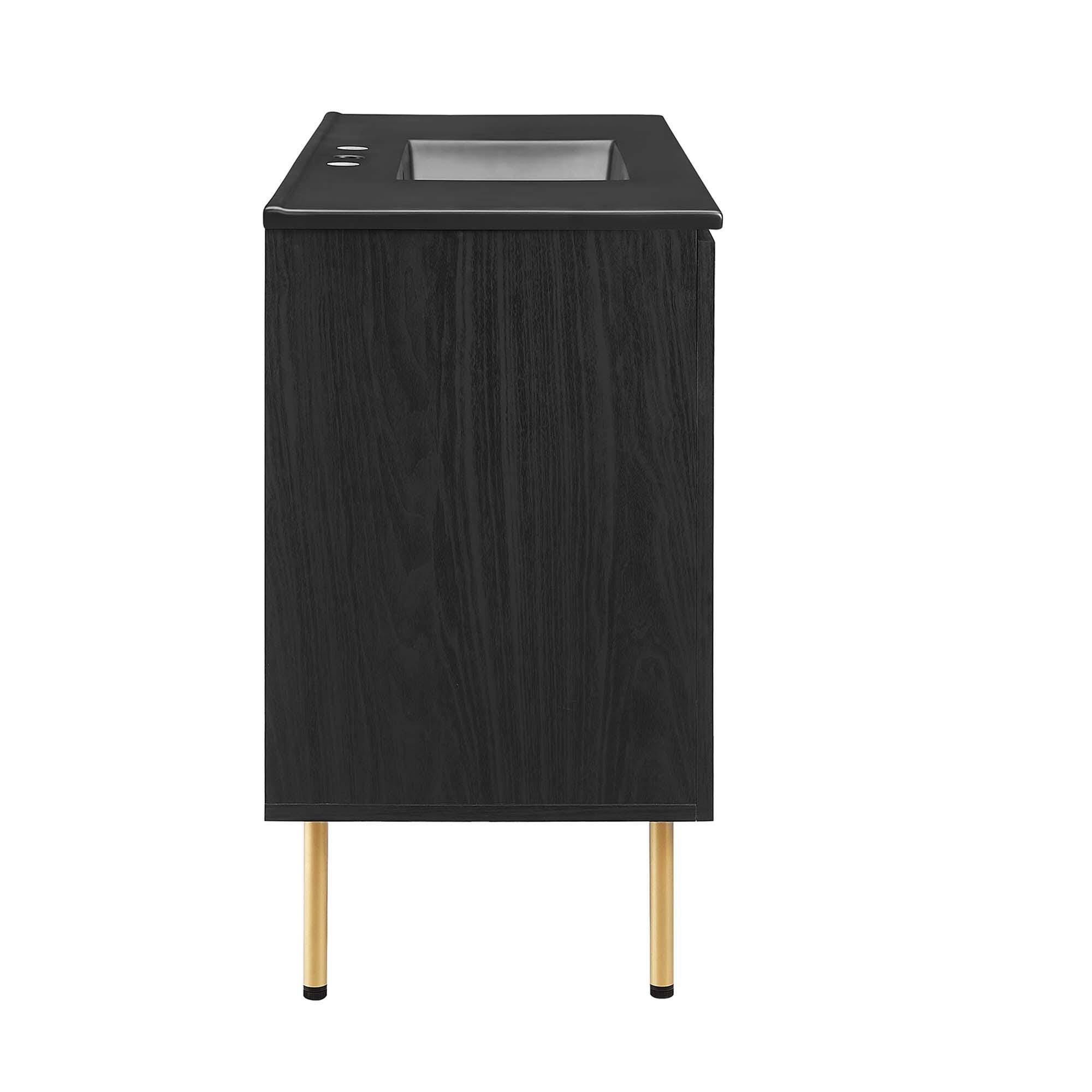 Modway Chaucer 48" Single Sink Bathroom Vanity, Black, large