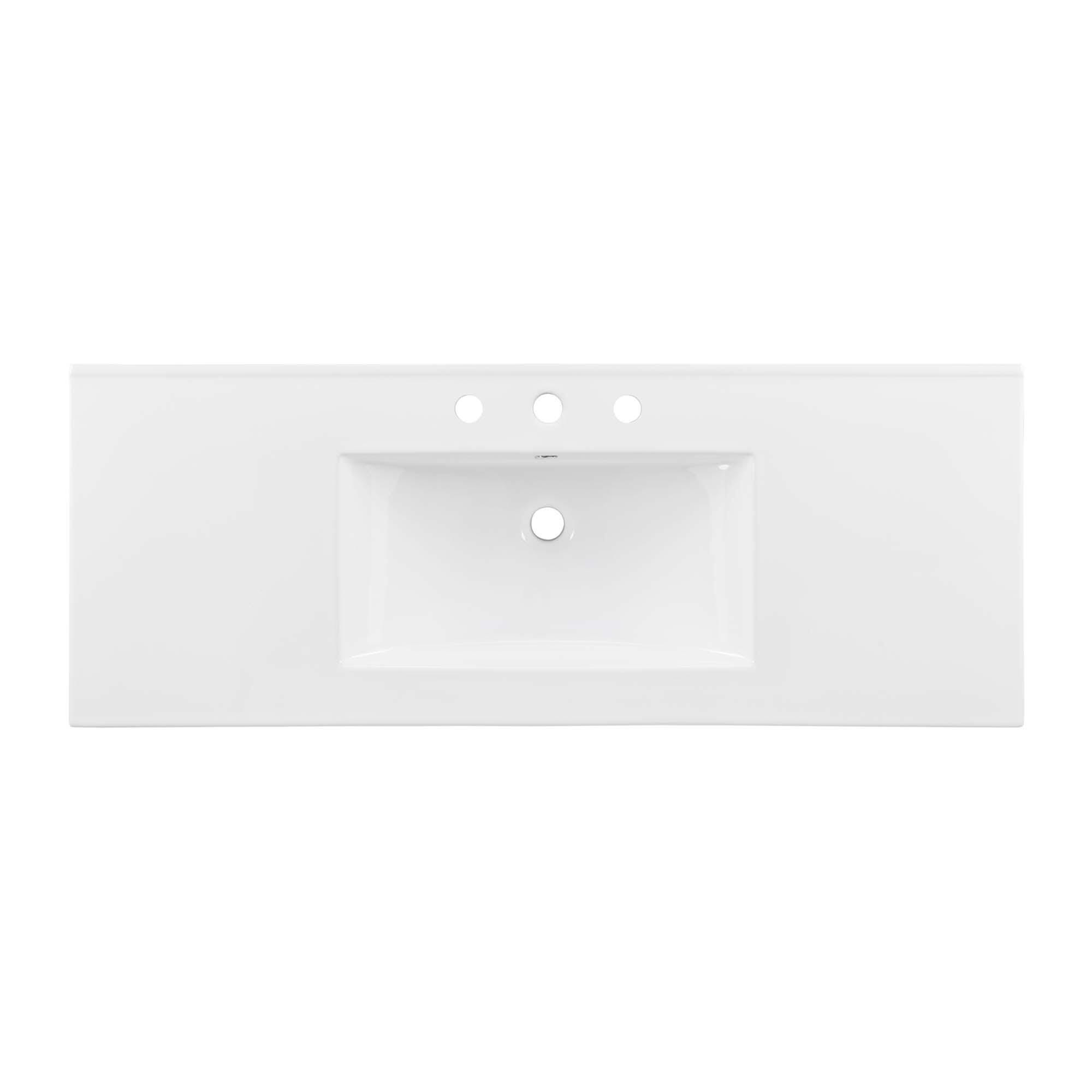 Modway Chaucer 48" Single Sink Bathroom Vanity, Black/White, large