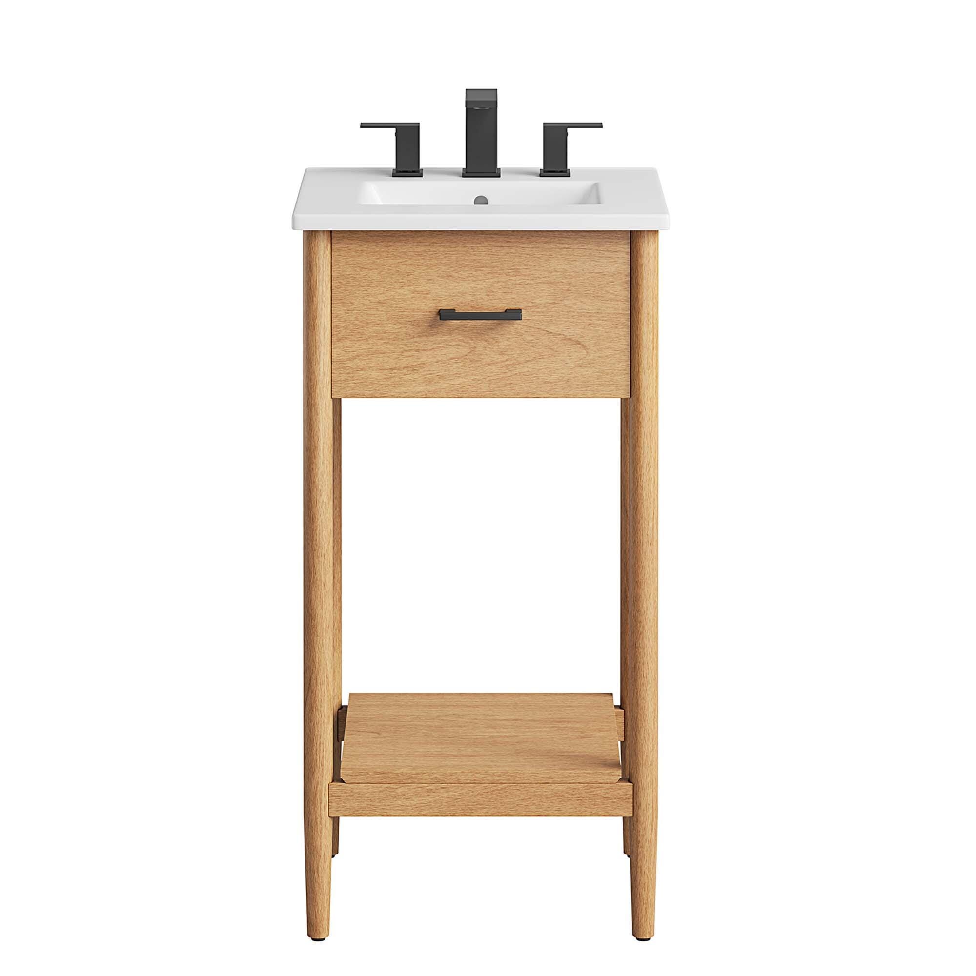 Modway Zaire 18" Bathroom Vanity, Natural/White, large