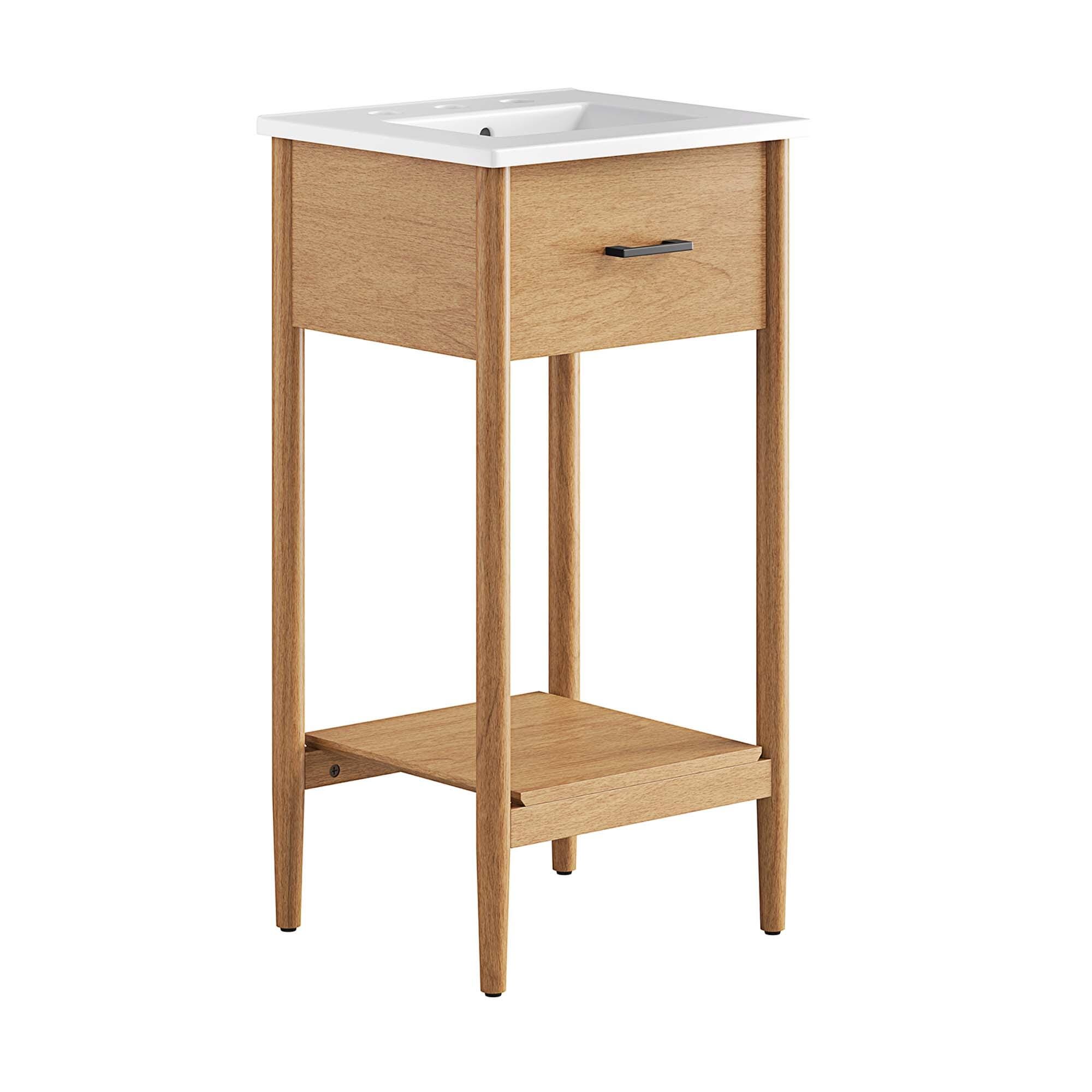 Modway Zaire 18" Bathroom Vanity, Natural/White, large