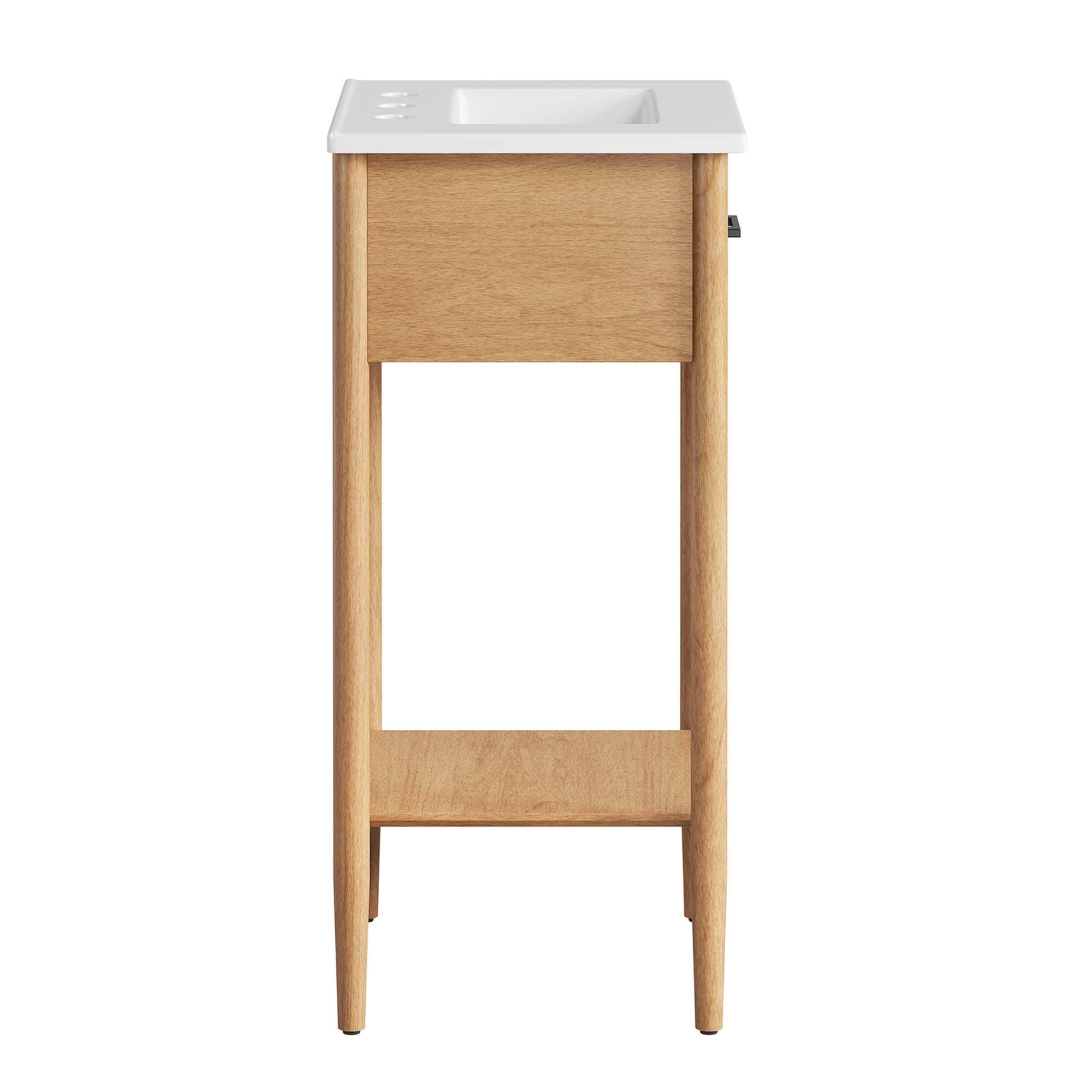 Modway Zaire 18" Bathroom Vanity, Natural/White, large