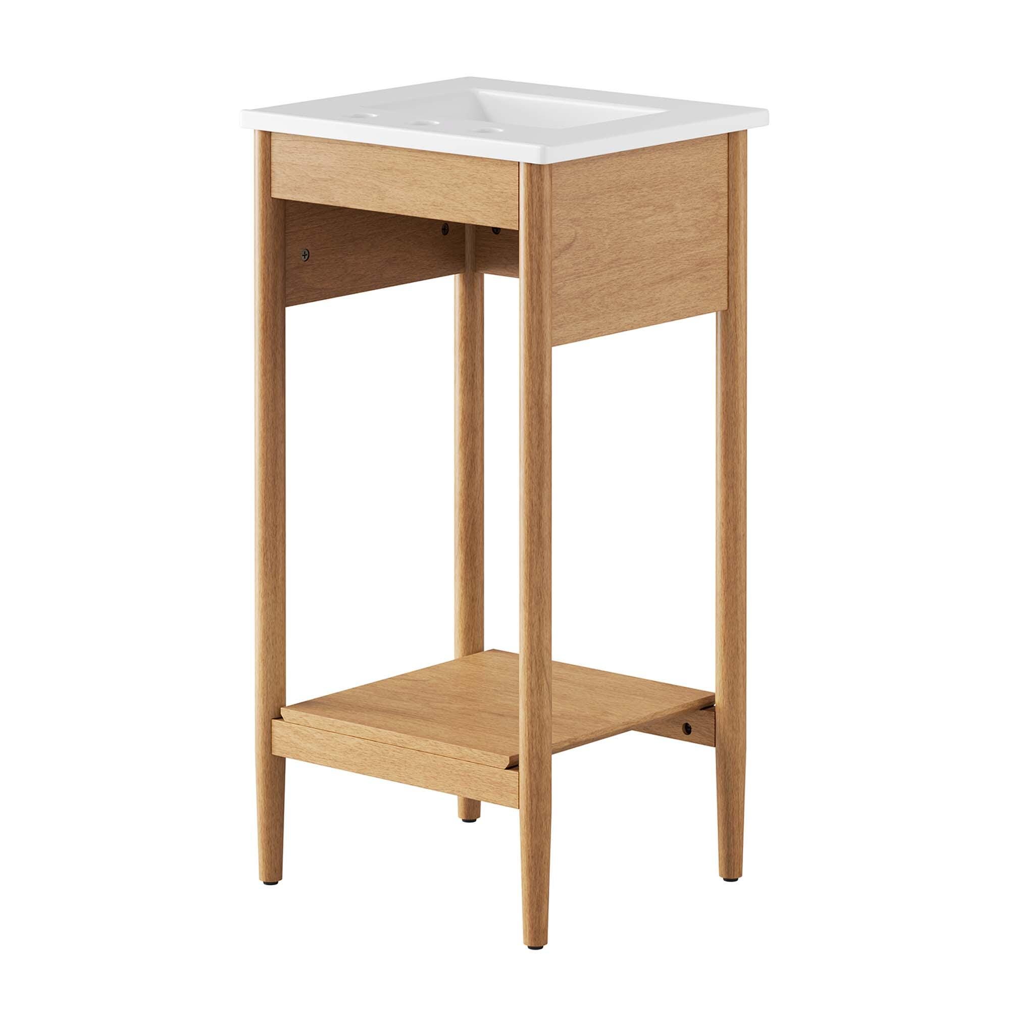 Modway Zaire 18" Bathroom Vanity, Natural/White, large