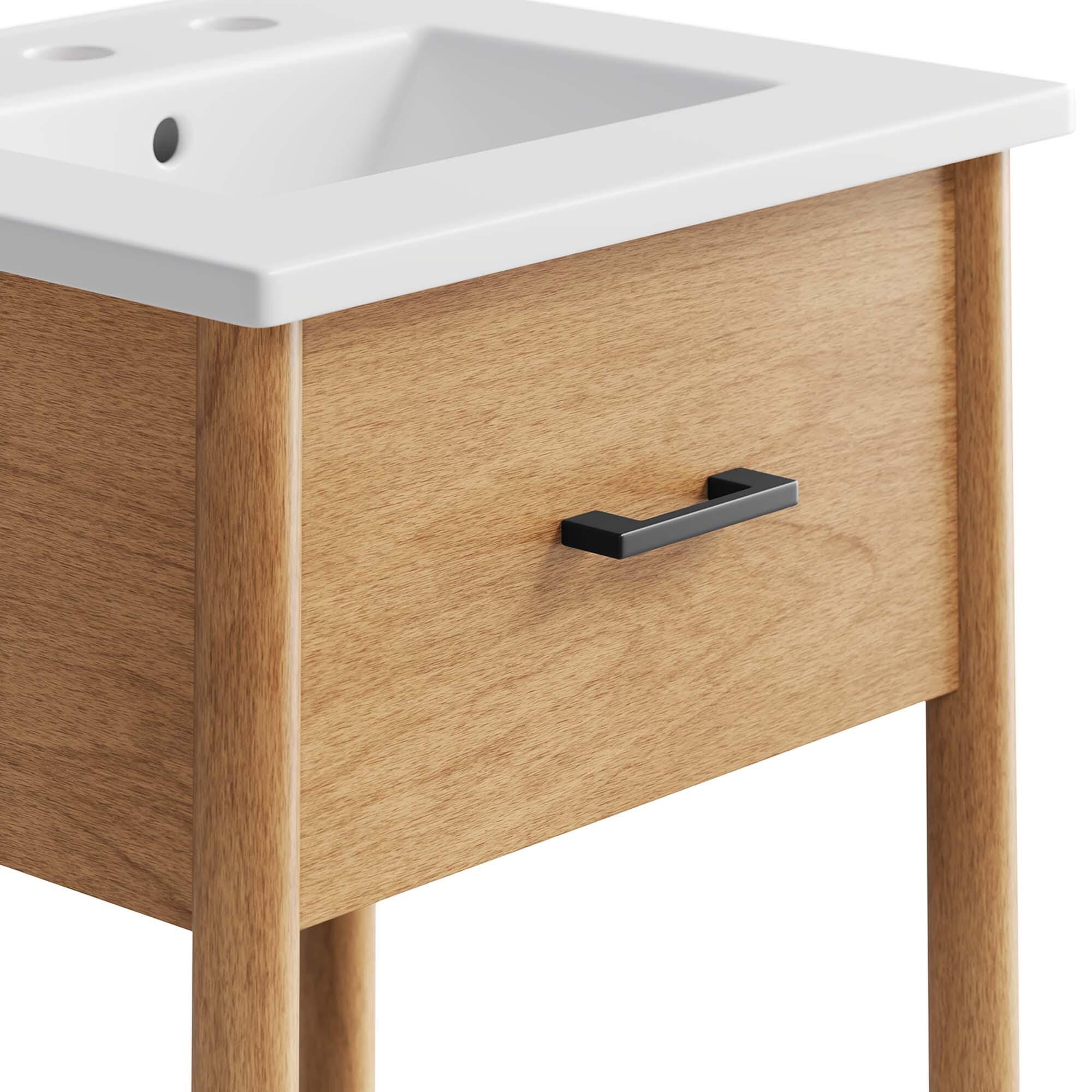 Modway Zaire 18" Bathroom Vanity, Natural/White, large