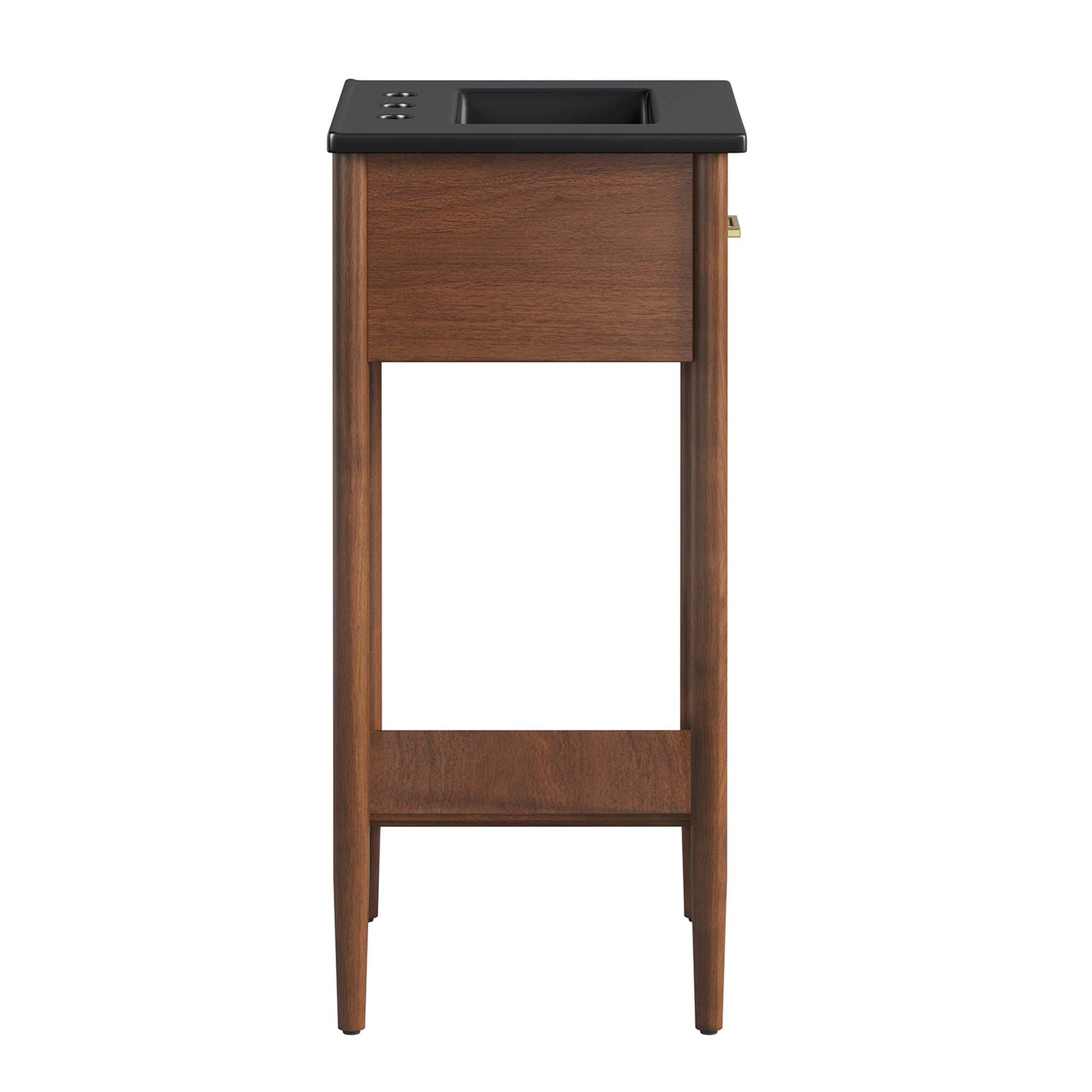 Modway Zaire 18" Bathroom Vanity, Walnut/Black, large