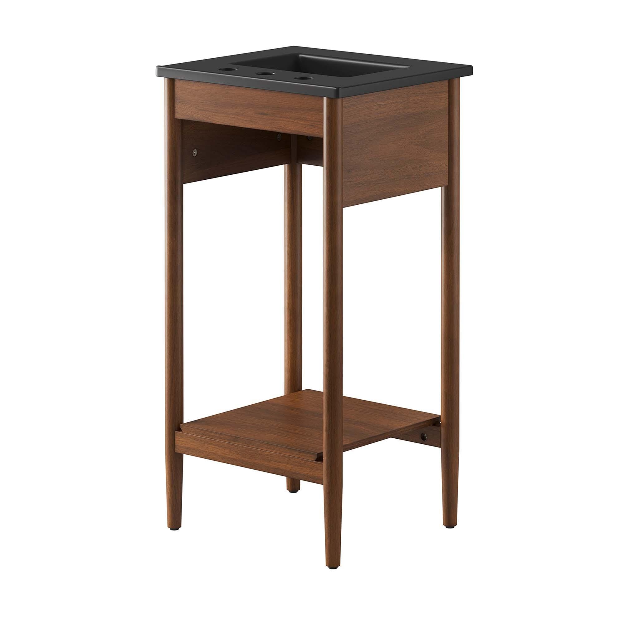 Modway Zaire 18" Bathroom Vanity, Walnut/Black, large