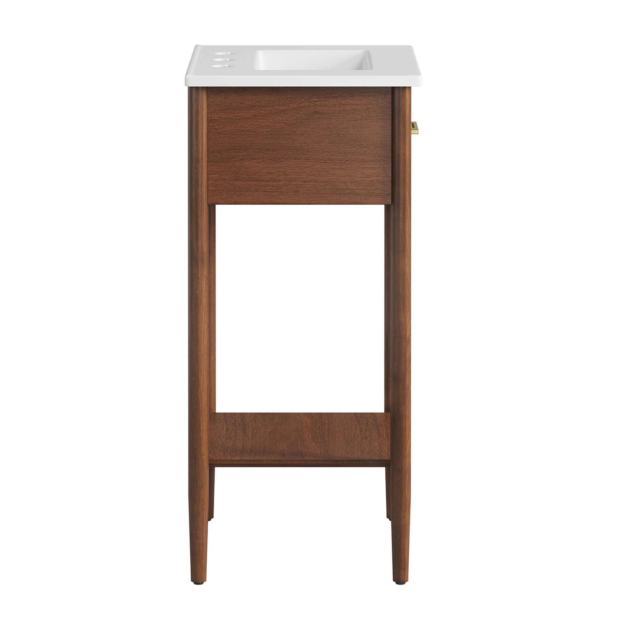 Modway Zaire 18" Bathroom Vanity, Walnut/White, large