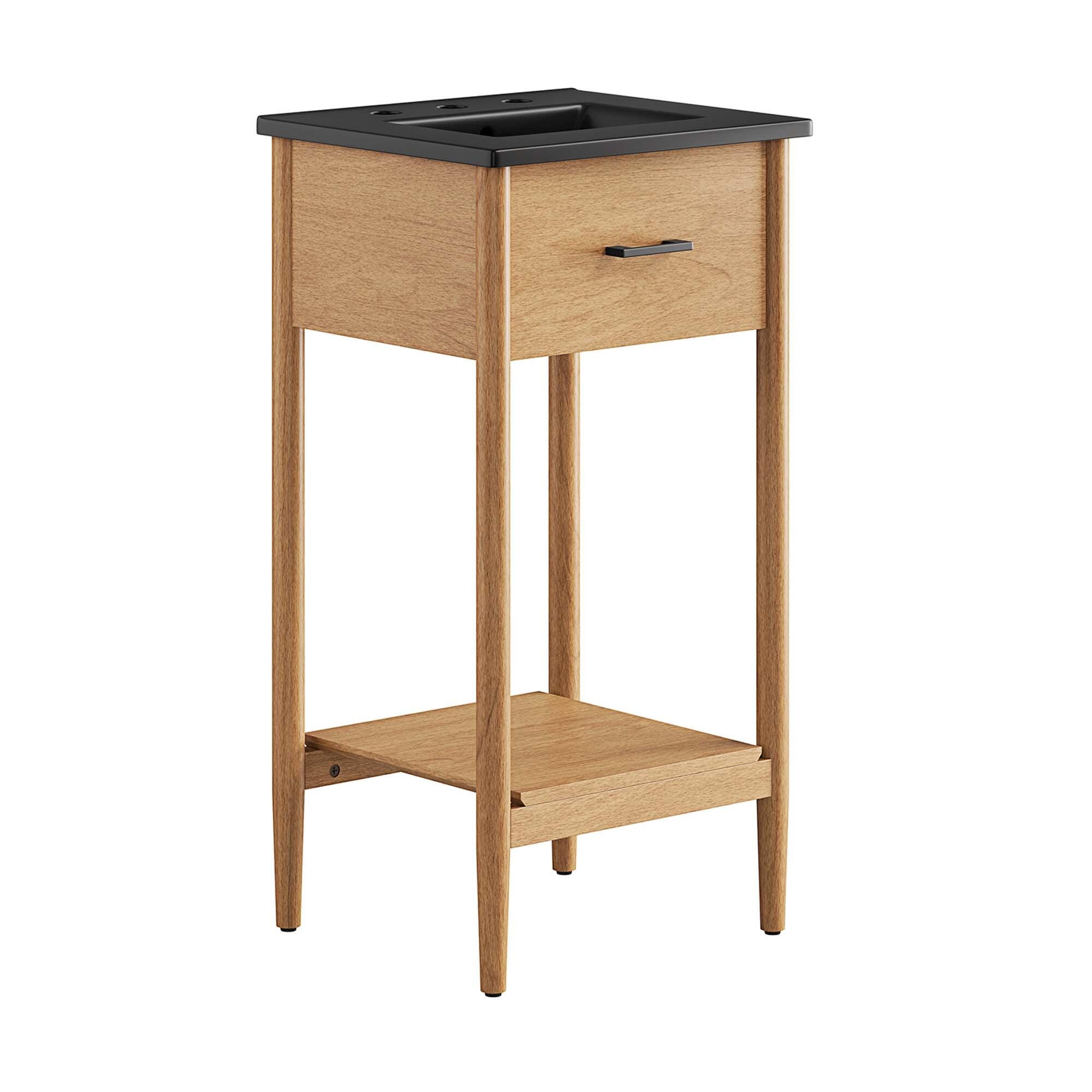 Modway Zaire 18" Bathroom Vanity, Natural/Black, large