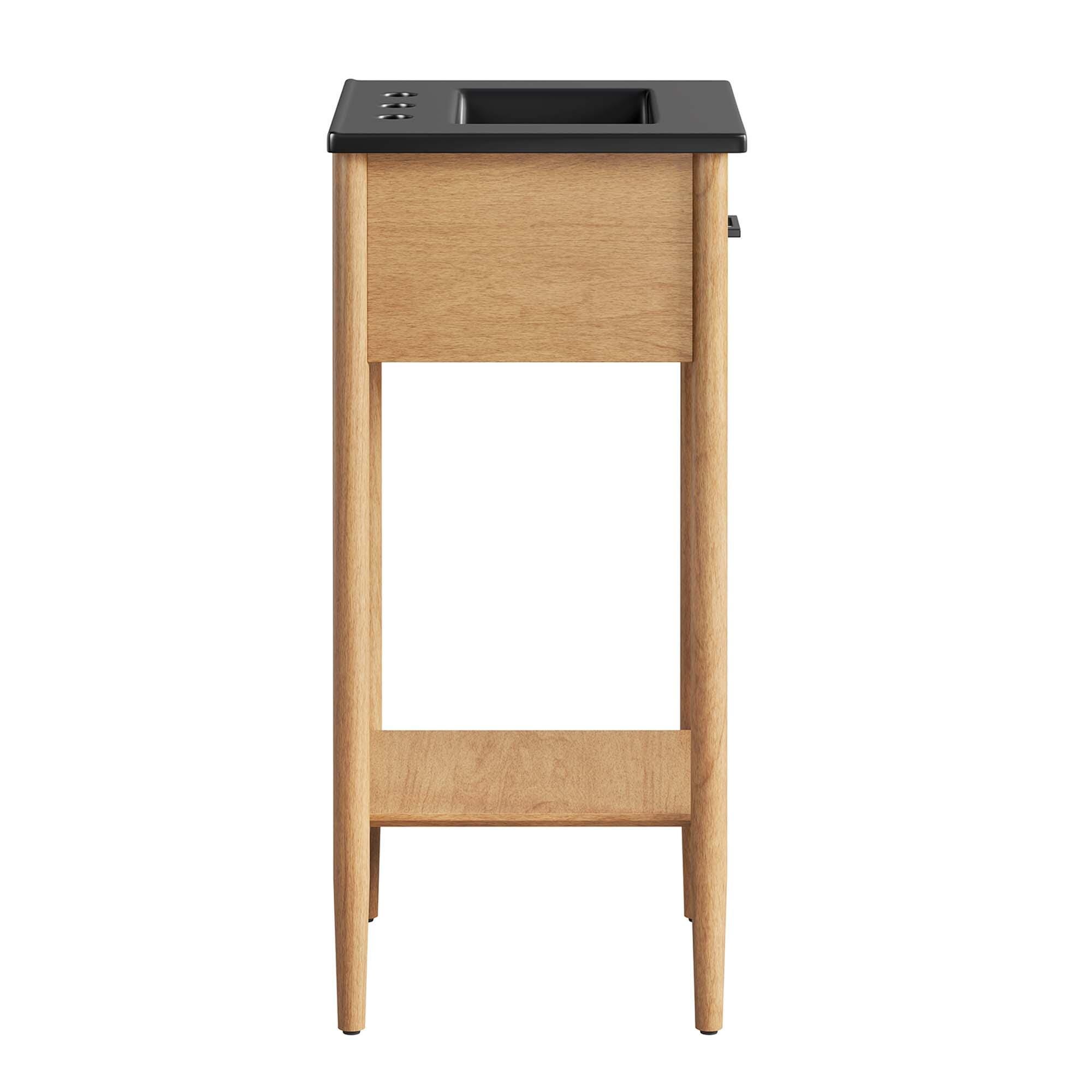 Modway Zaire 18" Bathroom Vanity, Natural/Black, large